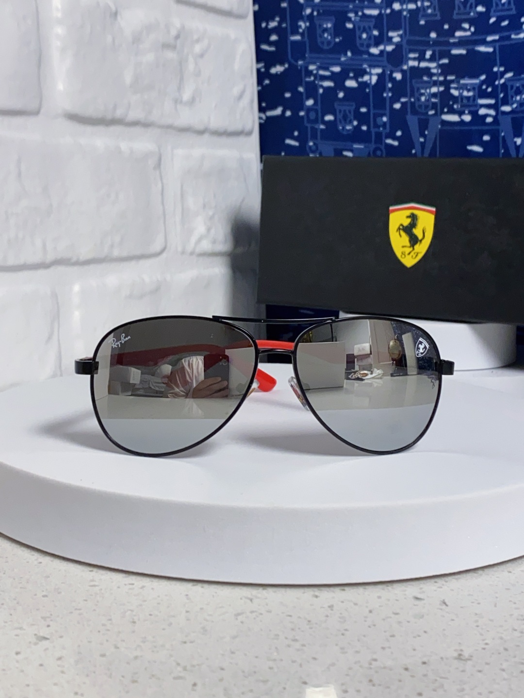 RayBan雷朋 太阳镜法拉利款男女百搭飞行员墨镜 RB8313