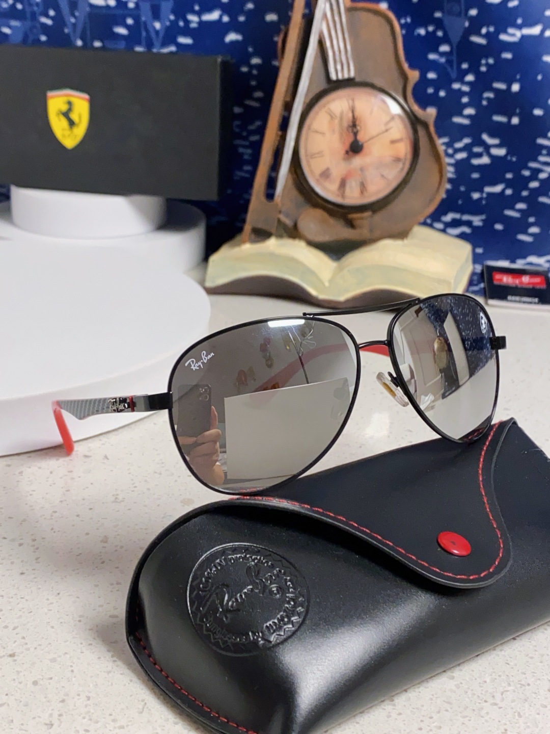 RayBan雷朋 太阳镜法拉利款男女百搭飞行员墨镜 RB8313