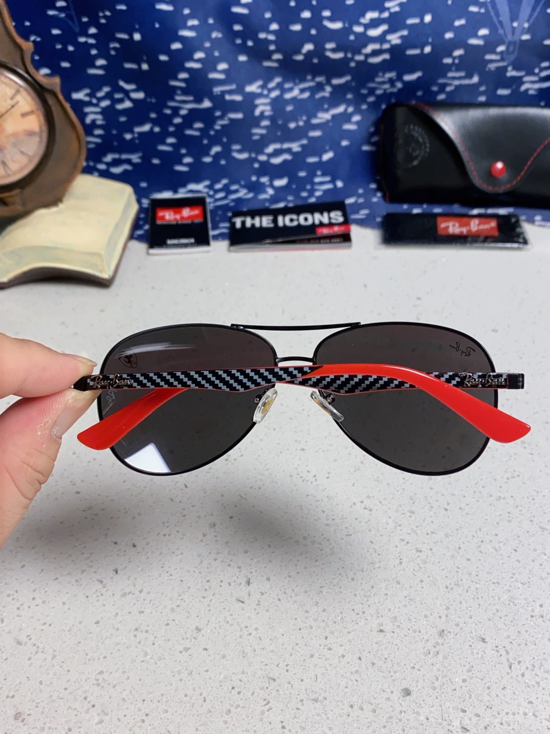 RayBan雷朋 太阳镜法拉利款男女百搭飞行员墨镜 RB8313