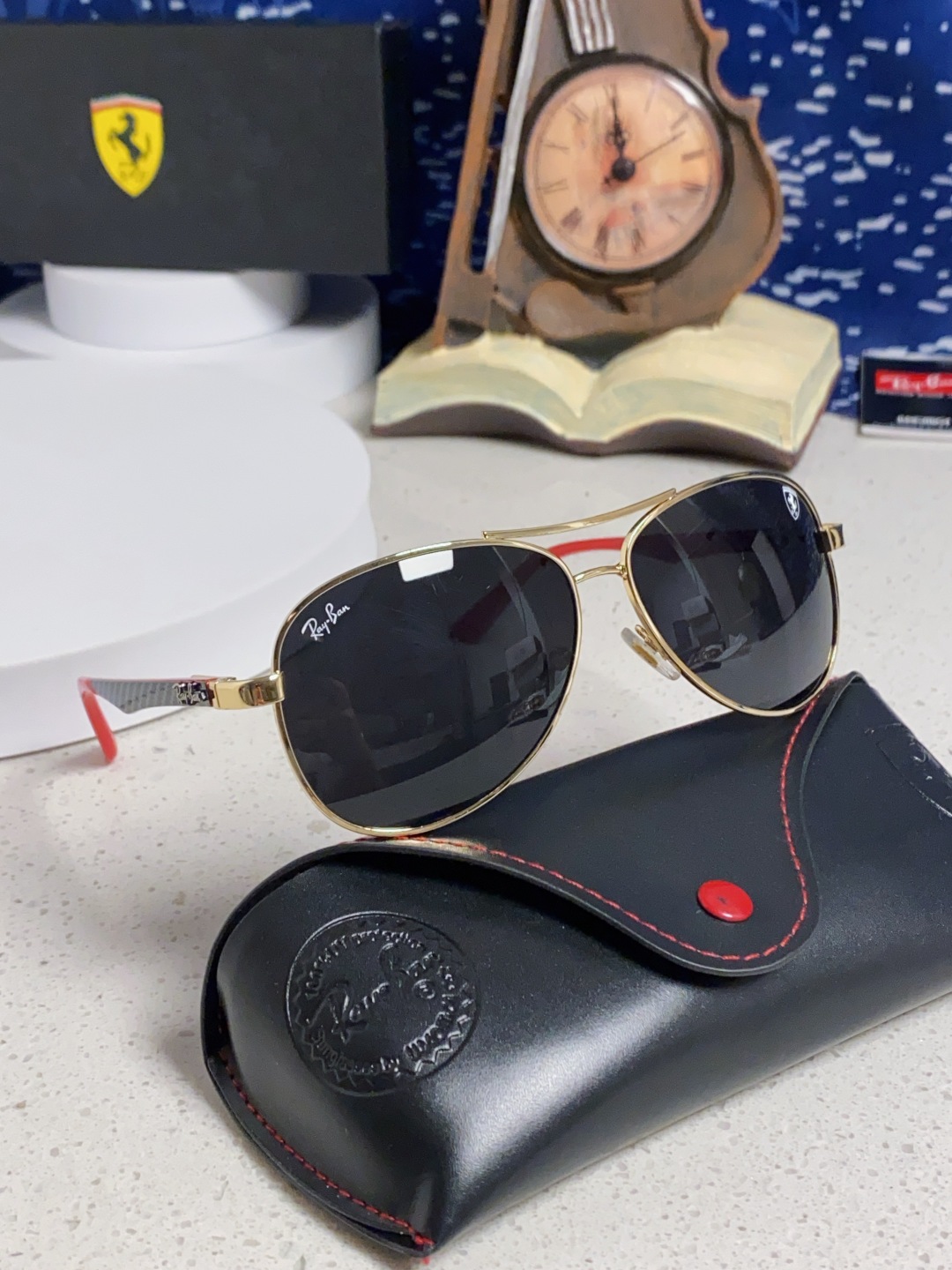 RayBan雷朋 太阳镜法拉利款男女百搭飞行员墨镜 RB8313