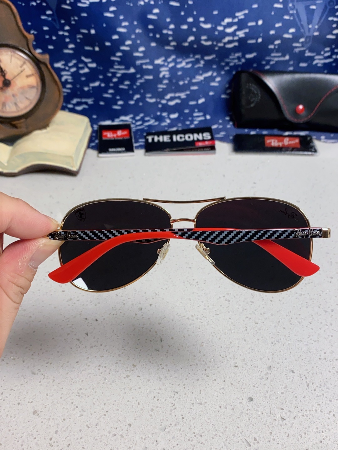 RayBan雷朋 太阳镜法拉利款男女百搭飞行员墨镜 RB8313