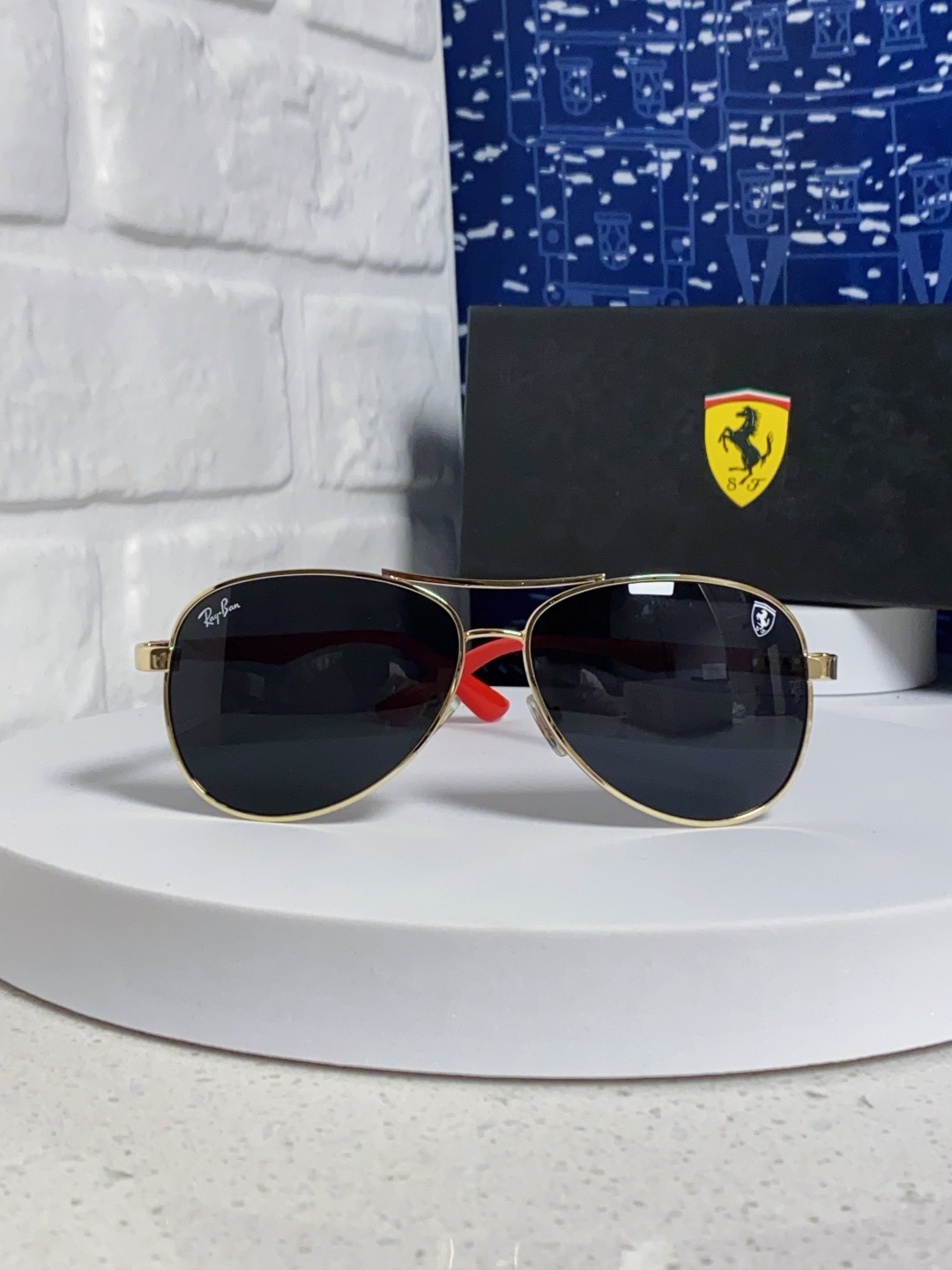 RayBan雷朋 太阳镜法拉利款男女百搭飞行员墨镜 RB8313