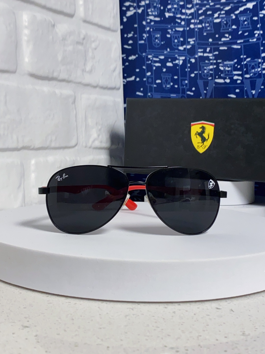 RayBan雷朋 太阳镜法拉利款男女百搭飞行员墨镜 RB8313