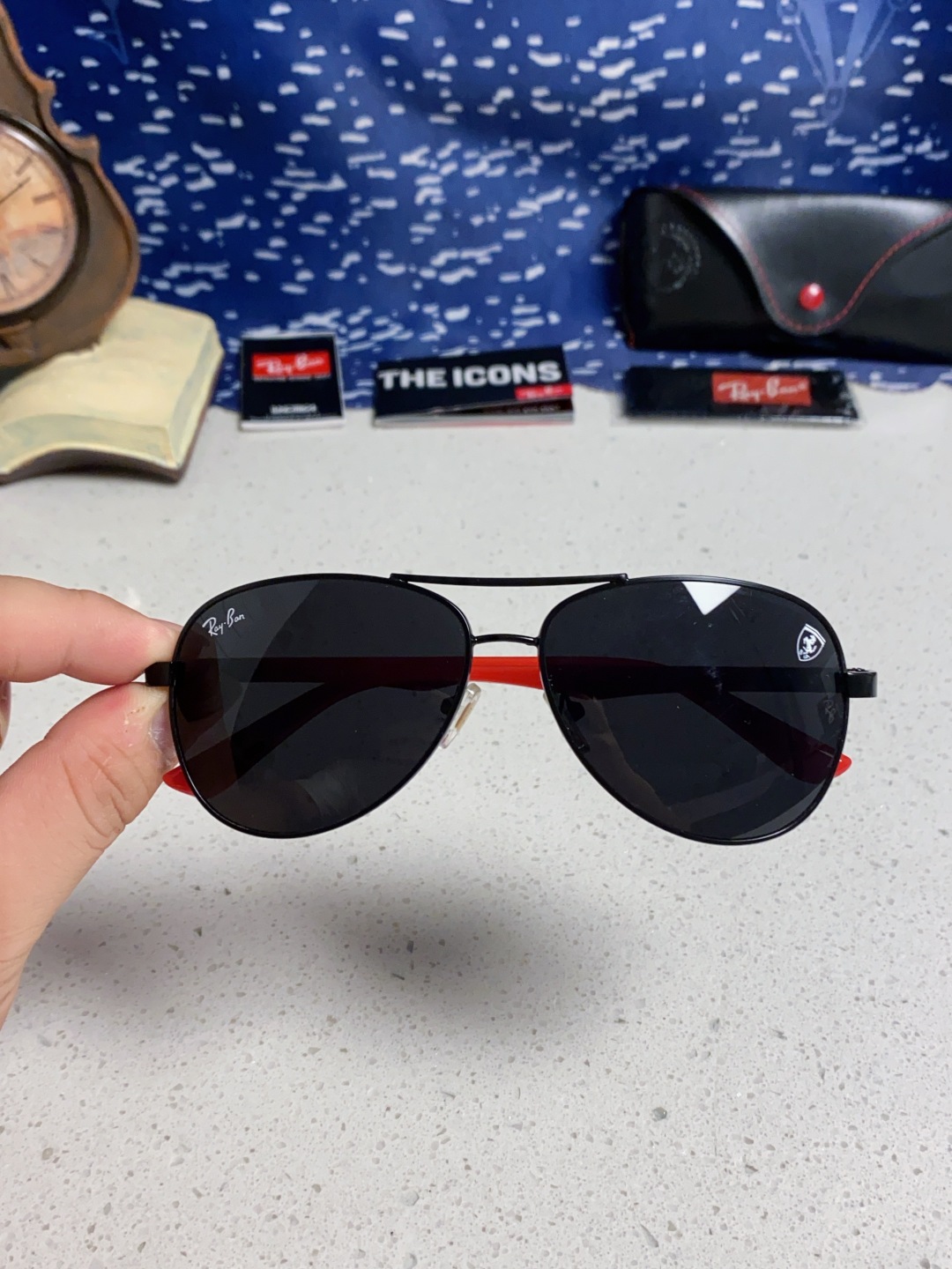 RayBan雷朋 太阳镜法拉利款男女百搭飞行员墨镜 RB8313