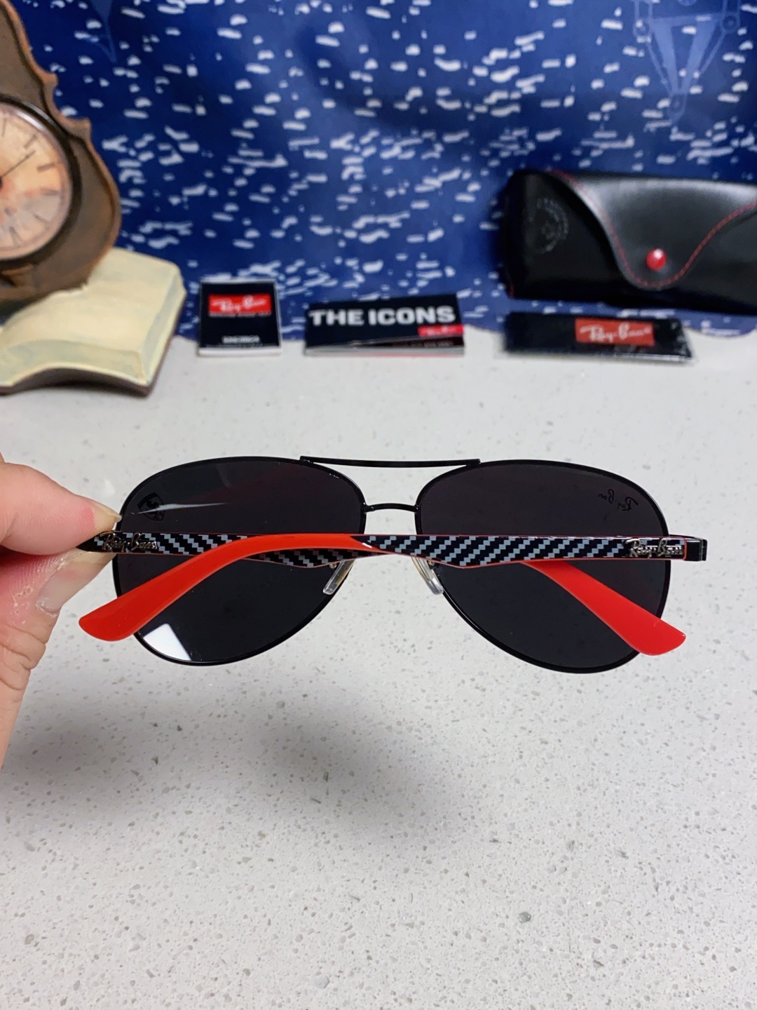 RayBan雷朋 太阳镜法拉利款男女百搭飞行员墨镜 RB8313