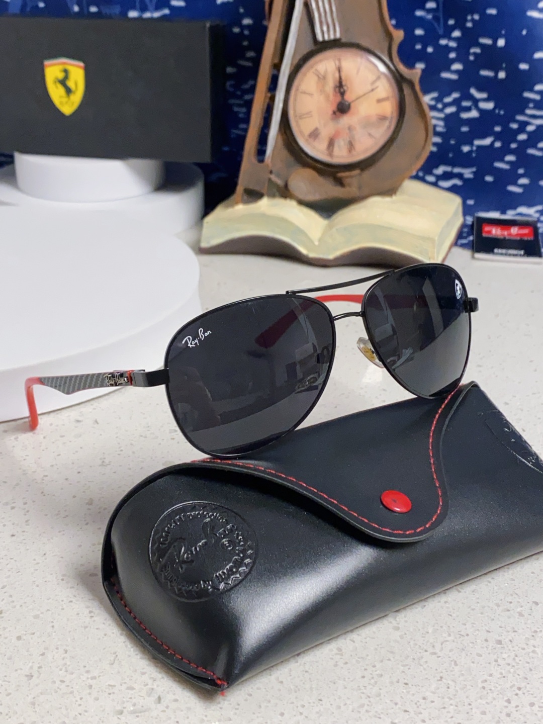 RayBan雷朋 太阳镜法拉利款男女百搭飞行员墨镜 RB8313
