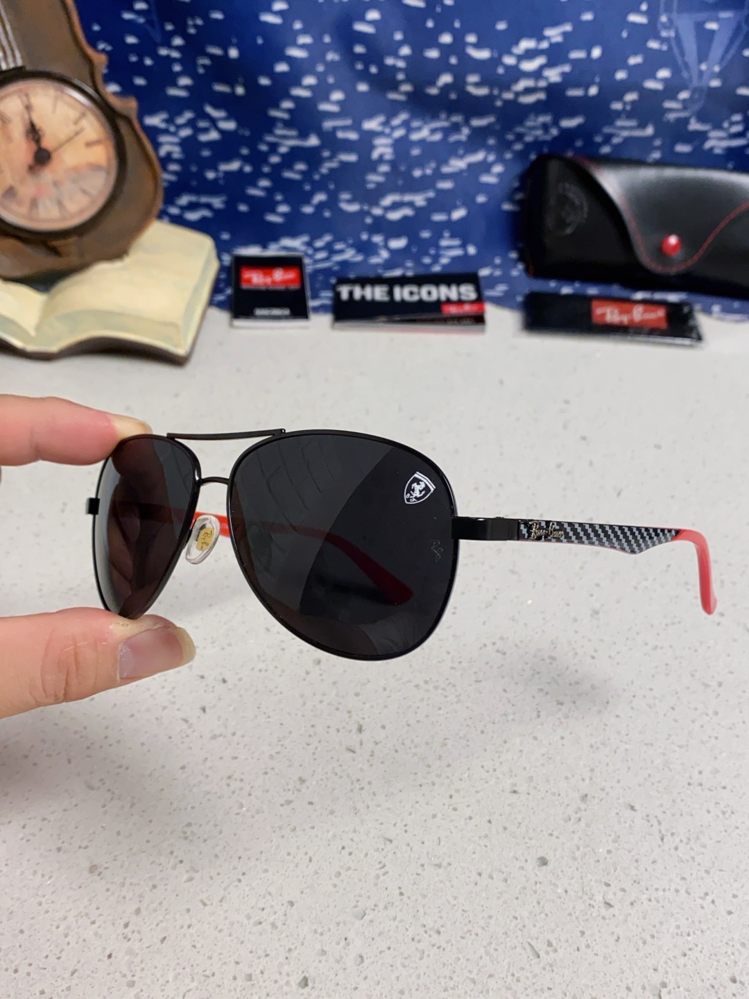 RayBan雷朋 太阳镜法拉利款男女百搭飞行员墨镜 RB8313