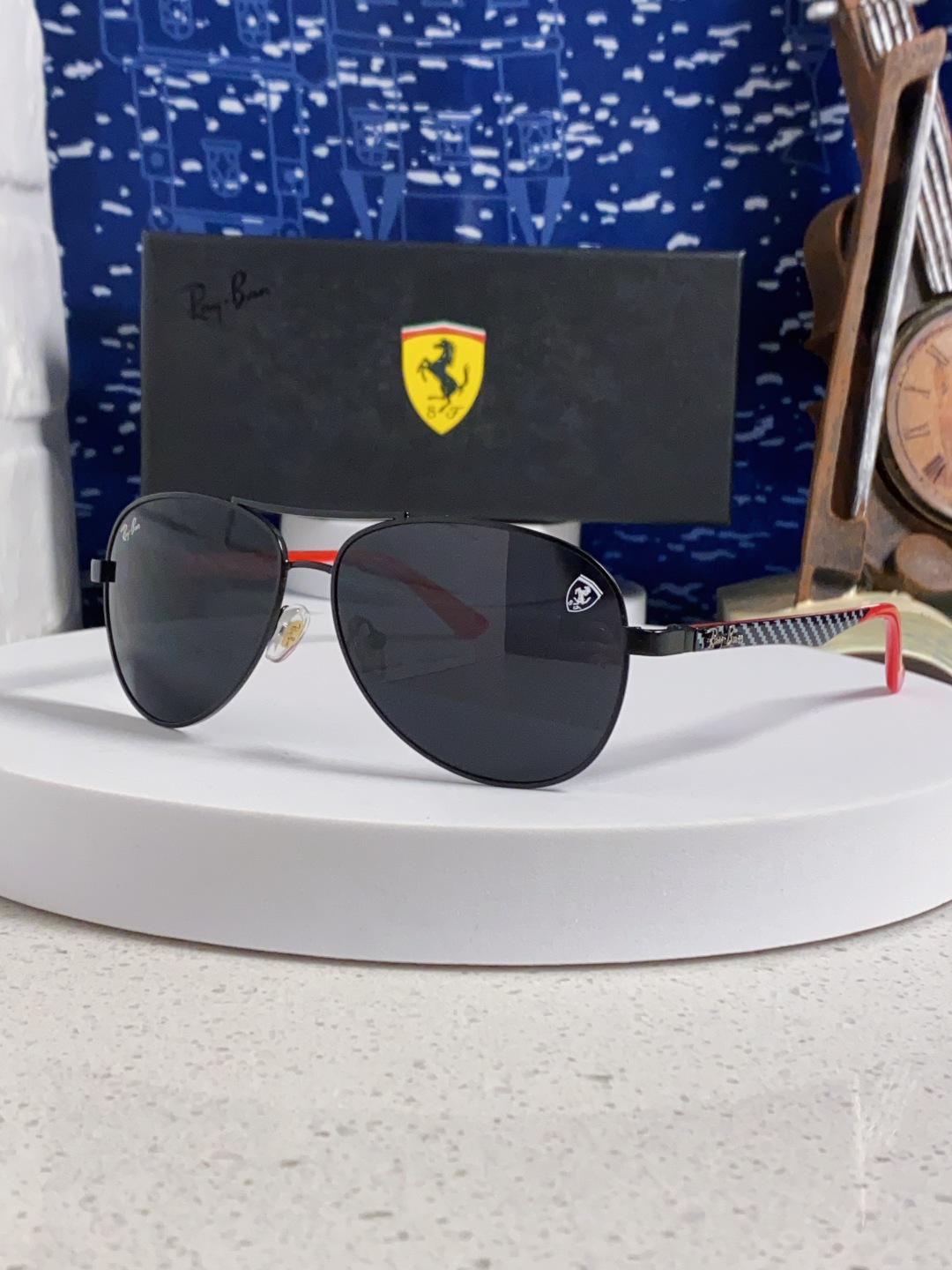 RayBan雷朋 太阳镜法拉利款男女百搭飞行员墨镜 RB8313