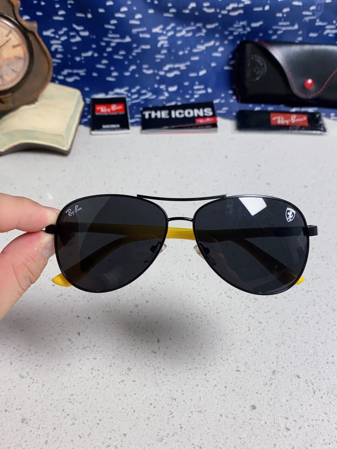 RayBan雷朋 太阳镜法拉利款男女百搭飞行员墨镜 RB8313