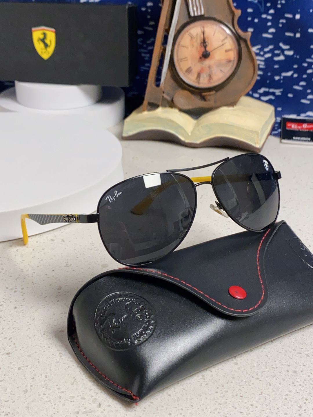 RayBan雷朋 太阳镜法拉利款男女百搭飞行员墨镜 RB8313