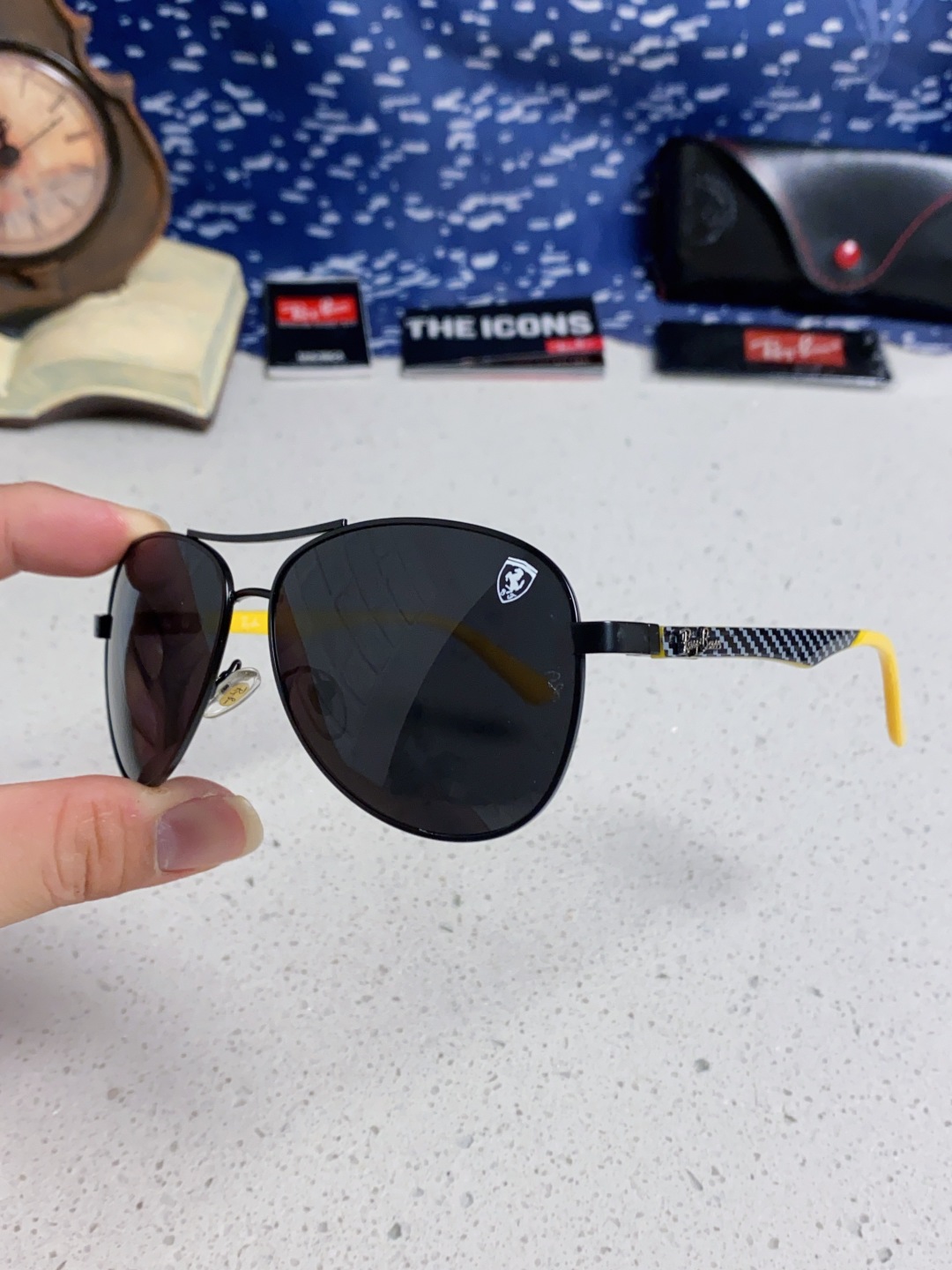 RayBan雷朋 太阳镜法拉利款男女百搭飞行员墨镜 RB8313