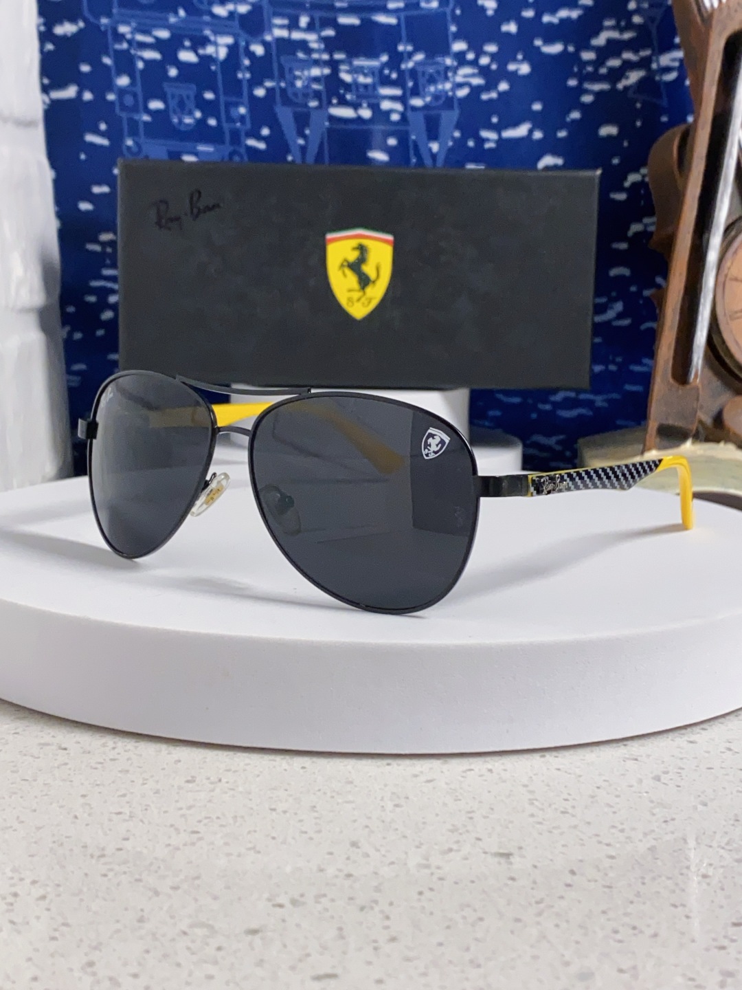 RayBan雷朋 太阳镜法拉利款男女百搭飞行员墨镜 RB8313