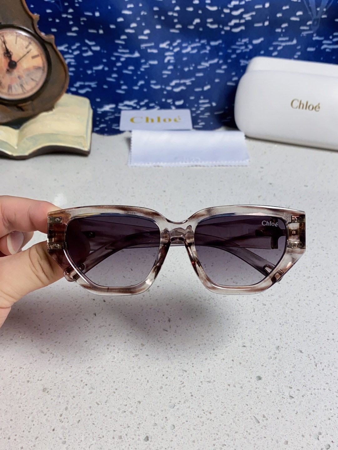 Chloe克洛伊 2025新款春夏新款猫眼形太阳镜女高级感方形大框墨镜男女潮流防紫外线