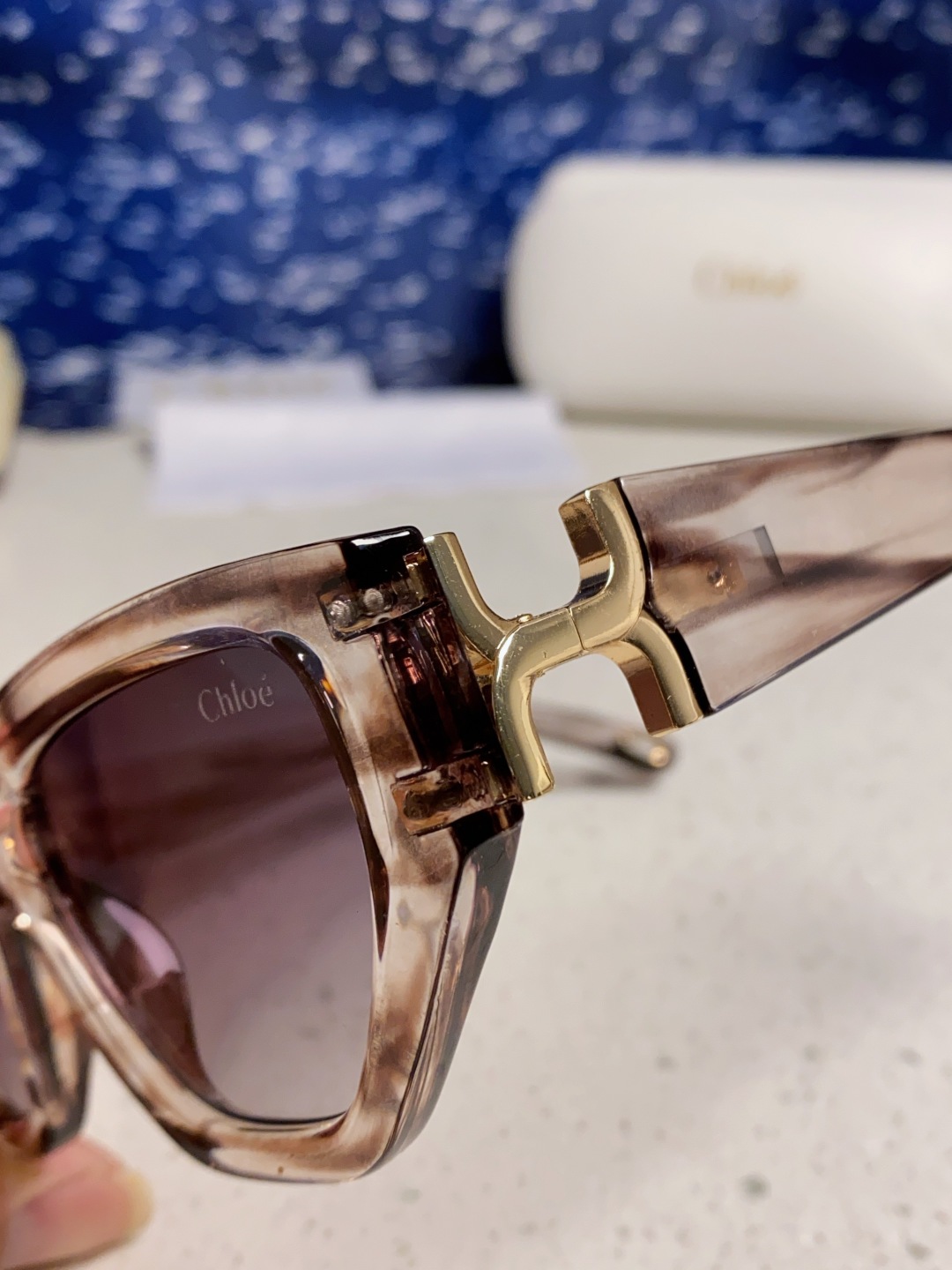 Chloe克洛伊 2025新款春夏新款猫眼形太阳镜女高级感方形大框墨镜男女潮流防紫外线