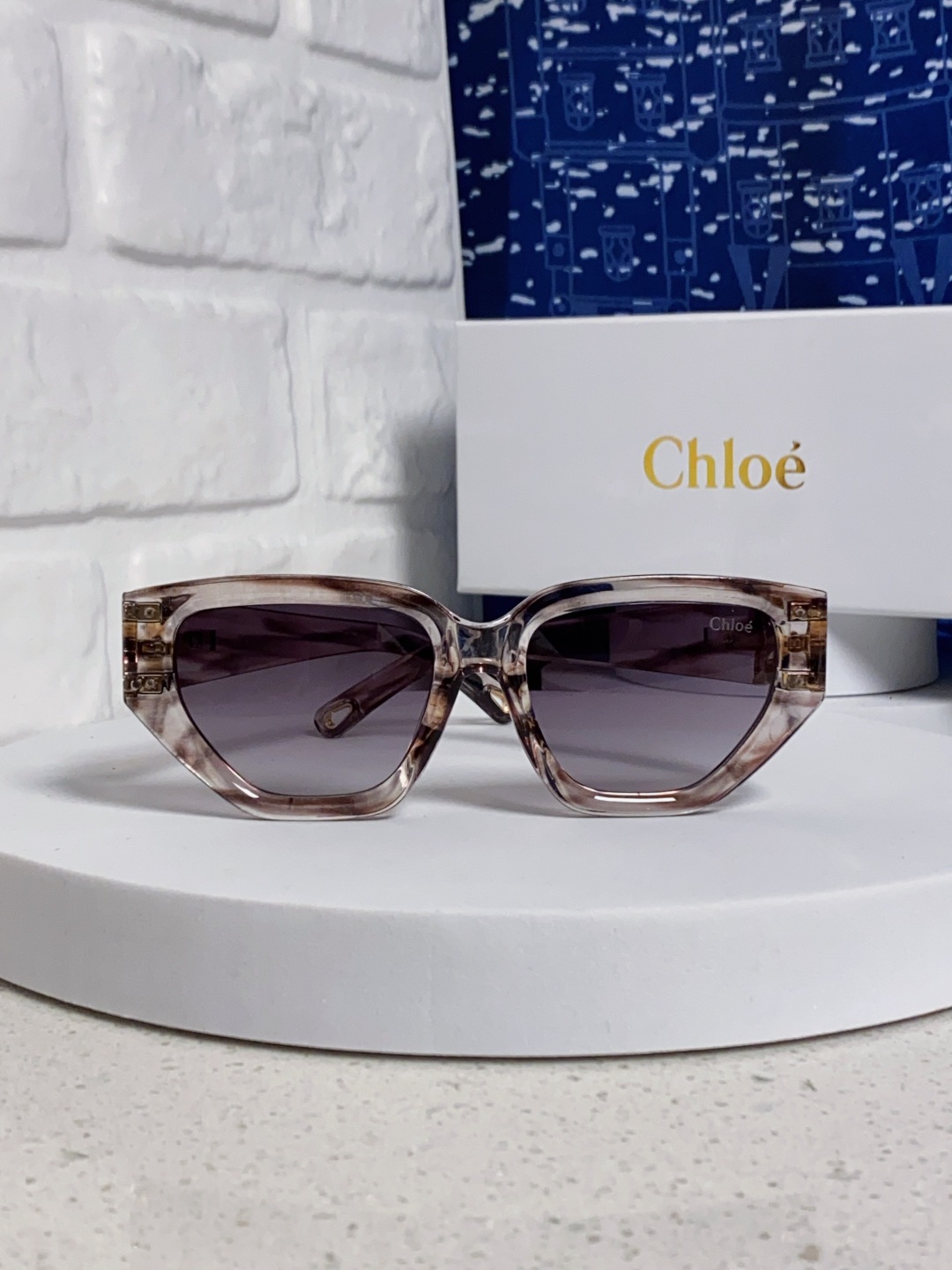 Chloe克洛伊 2025新款春夏新款猫眼形太阳镜女高级感方形大框墨镜男女潮流防紫外线