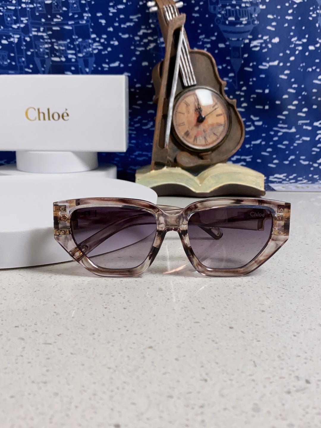 Chloe克洛伊 2025新款春夏新款猫眼形太阳镜女高级感方形大框墨镜男女潮流防紫外线