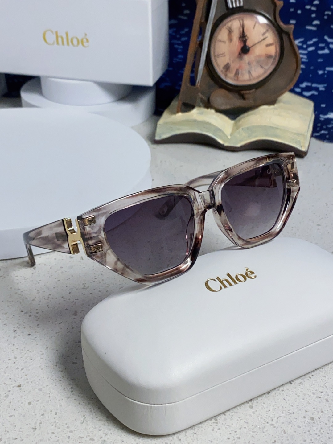 Chloe克洛伊 2025新款春夏新款猫眼形太阳镜女高级感方形大框墨镜男女潮流防紫外线