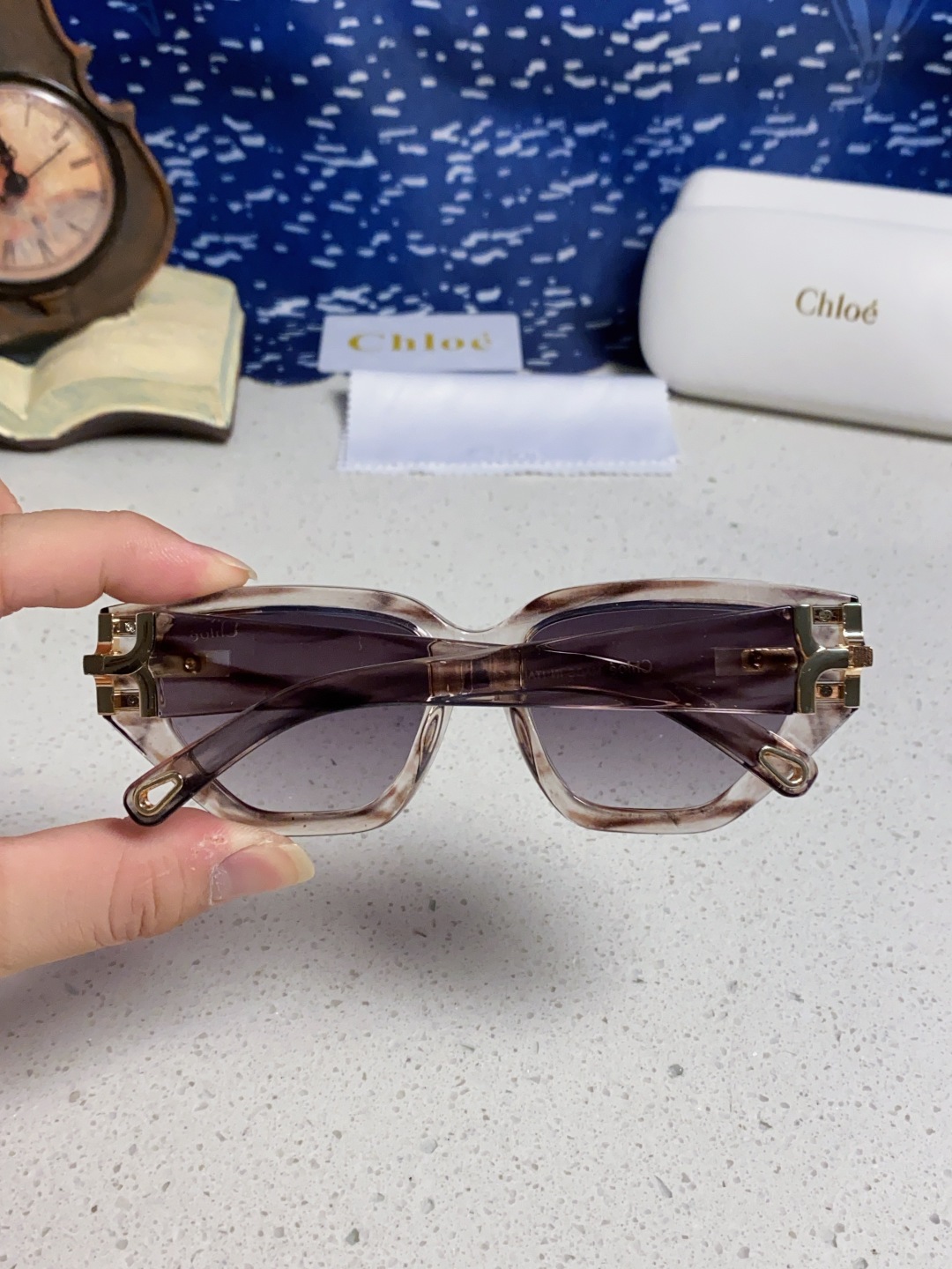 Chloe克洛伊 2025新款春夏新款猫眼形太阳镜女高级感方形大框墨镜男女潮流防紫外线