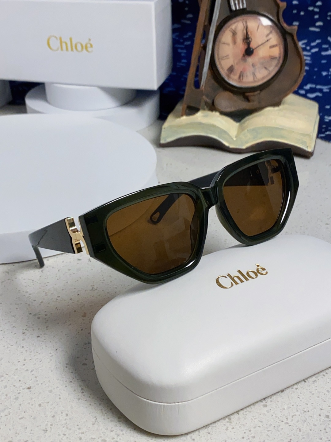 Chloe克洛伊 2025新款春夏新款猫眼形太阳镜女高级感方形大框墨镜男女潮流防紫外线