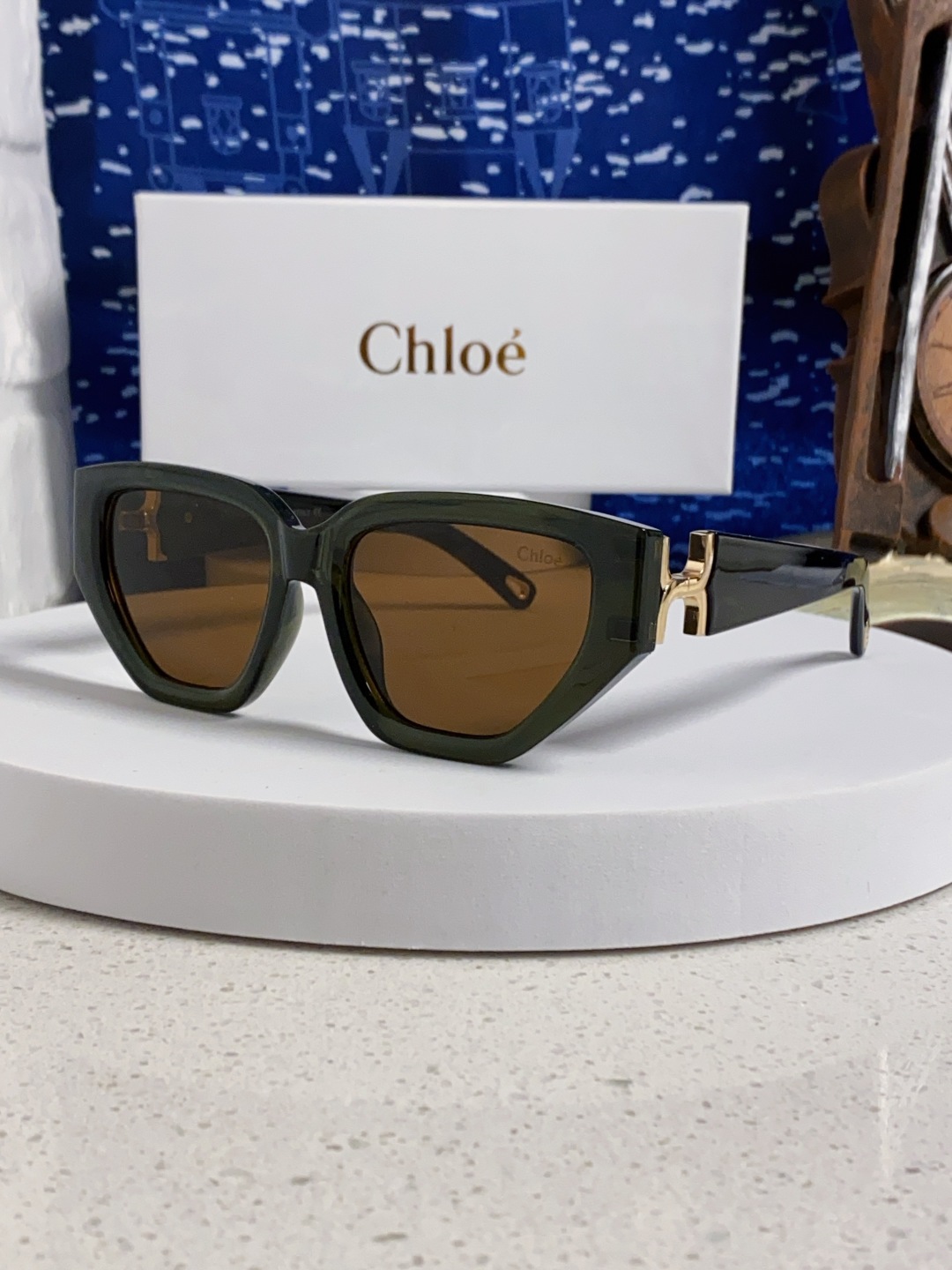 Chloe克洛伊 2025新款春夏新款猫眼形太阳镜女高级感方形大框墨镜男女潮流防紫外线