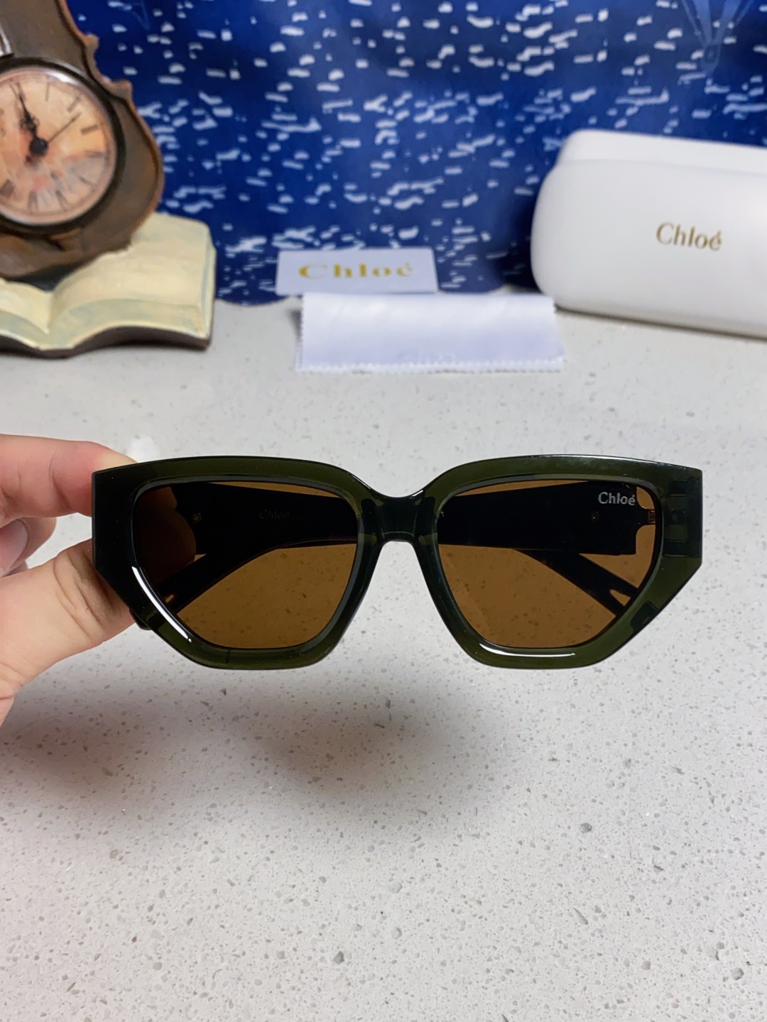 Chloe克洛伊 2025新款春夏新款猫眼形太阳镜女高级感方形大框墨镜男女潮流防紫外线