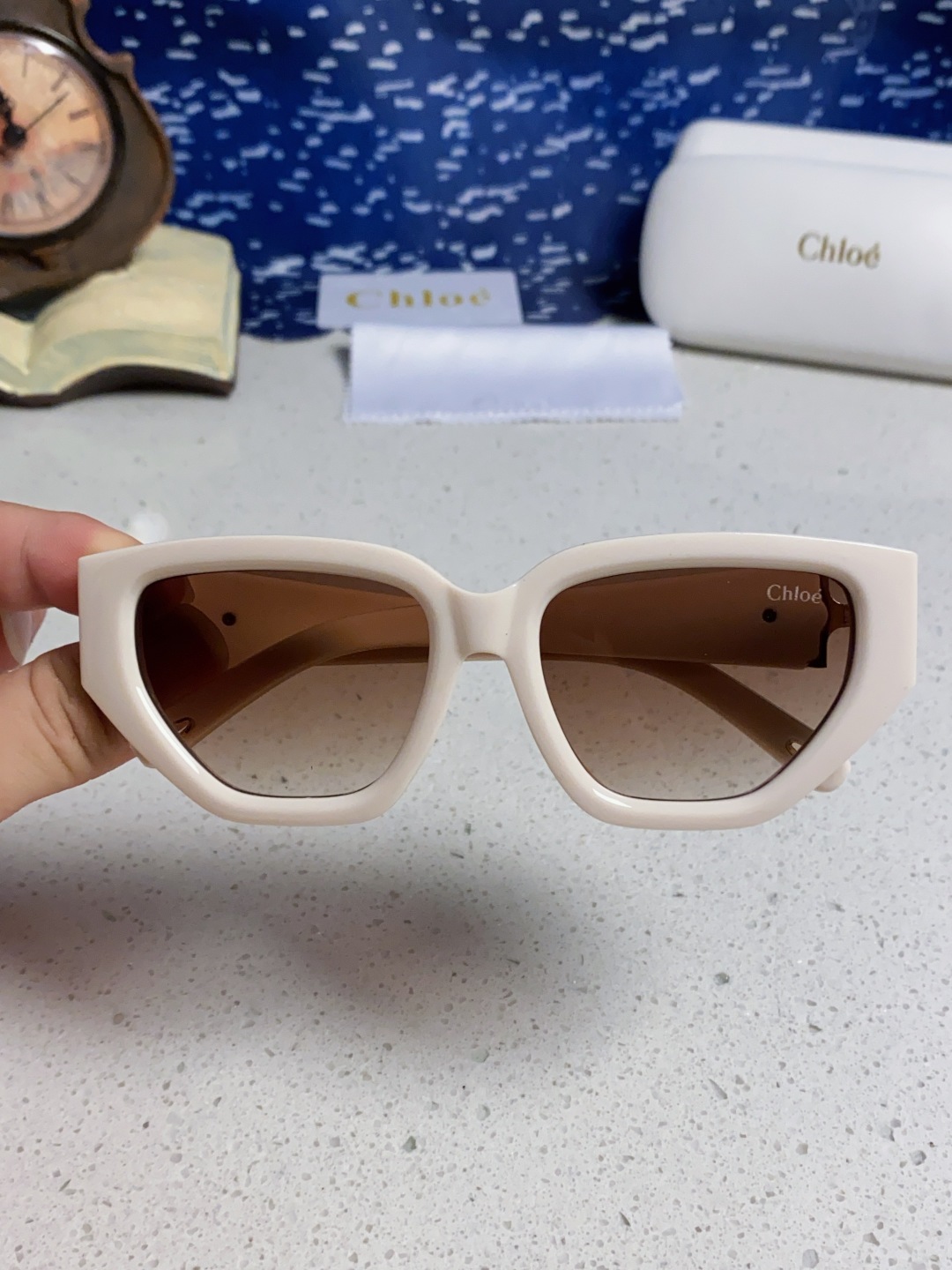 Chloe克洛伊 2025新款春夏新款猫眼形太阳镜女高级感方形大框墨镜男女潮流防紫外线