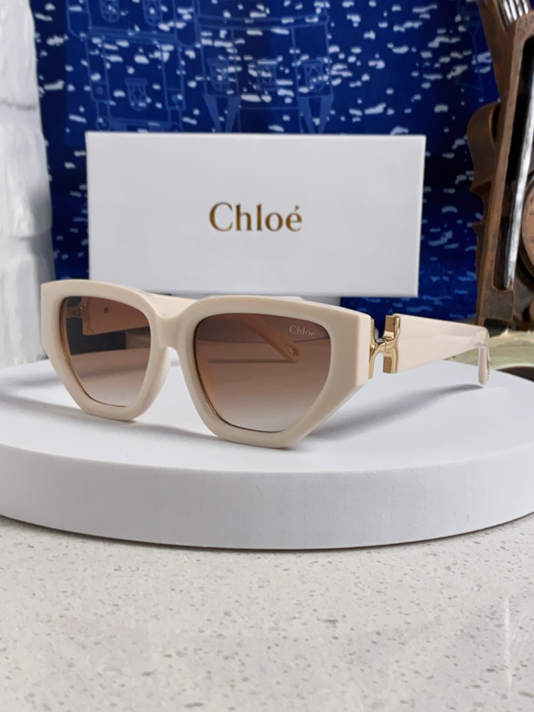 Chloe克洛伊 2025新款春夏新款猫眼形太阳镜女高级感方形大框墨镜男女潮流防紫外线