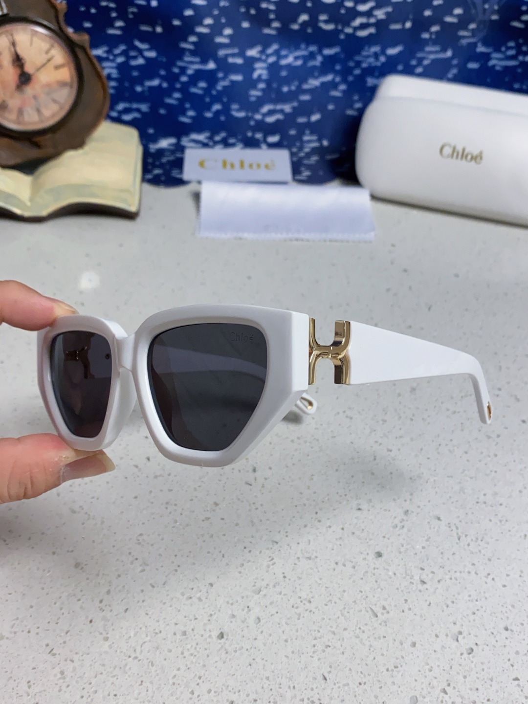 Chloe克洛伊 2025新款春夏新款猫眼形太阳镜女高级感方形大框墨镜男女潮流防紫外线