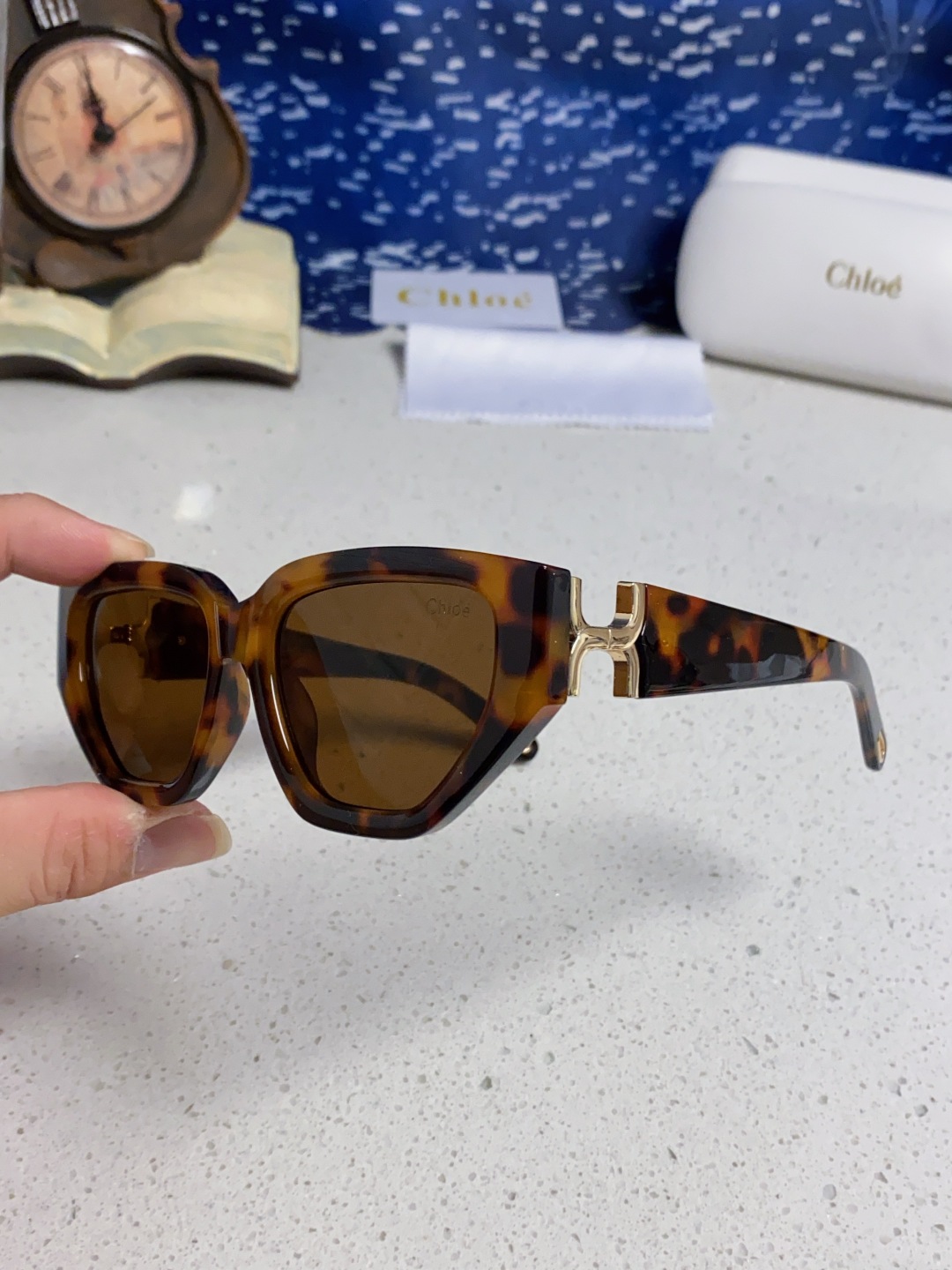 Chloe克洛伊 2025新款春夏新款猫眼形太阳镜女高级感方形大框墨镜男女潮流防紫外线