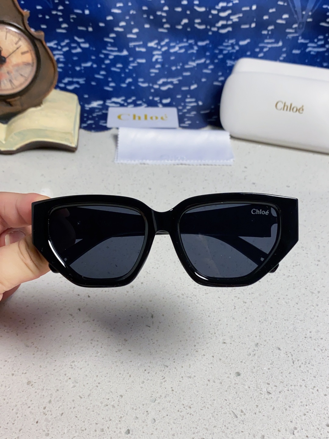 Chloe克洛伊 2025新款春夏新款猫眼形太阳镜女高级感方形大框墨镜男女潮流防紫外线