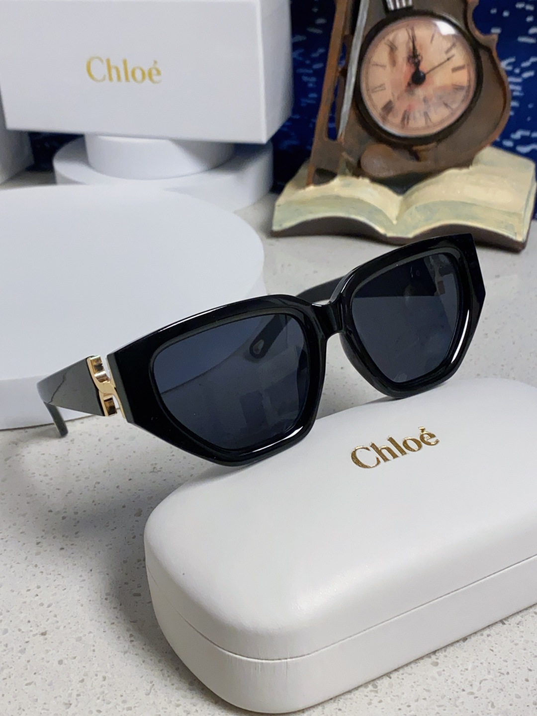 Chloe克洛伊 2025新款春夏新款猫眼形太阳镜女高级感方形大框墨镜男女潮流防紫外线