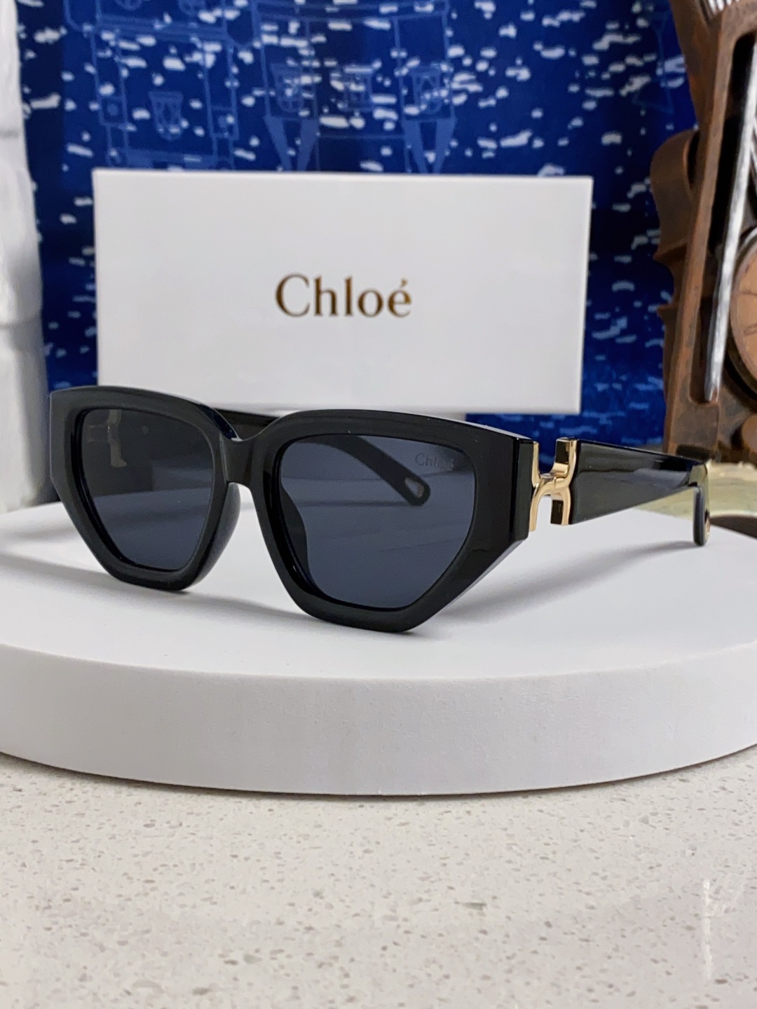 Chloe克洛伊 2025新款春夏新款猫眼形太阳镜女高级感方形大框墨镜男女潮流防紫外线