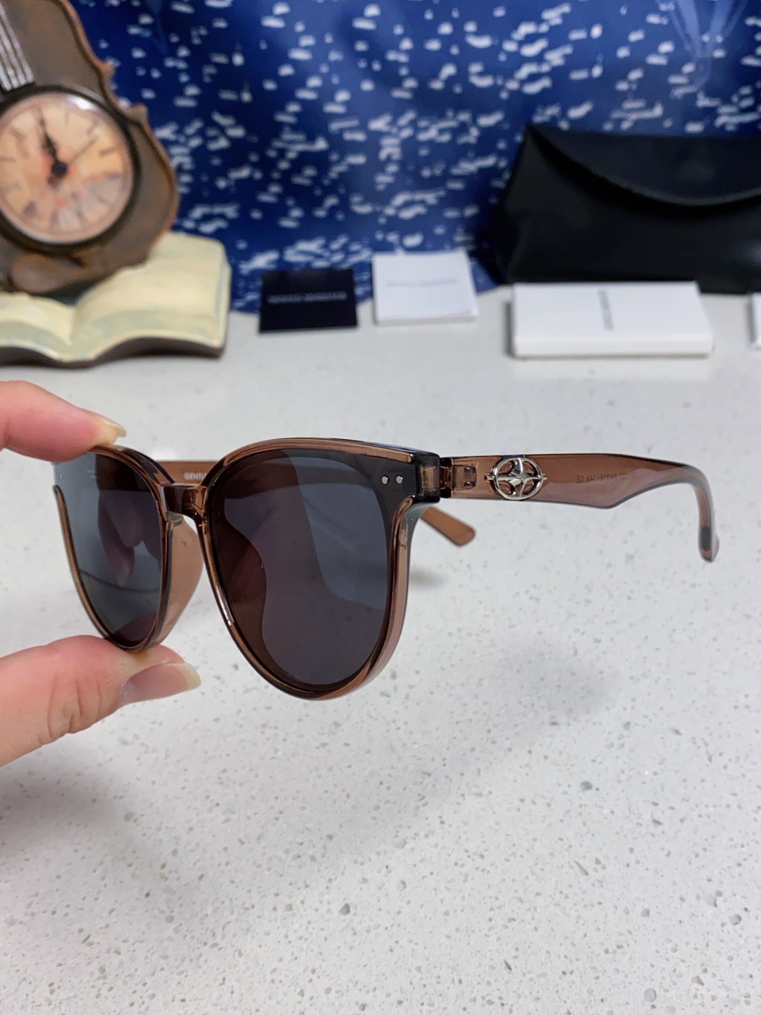 Gentle Moster(GM) 2025新款圆框墨镜女式高端太阳镜防晒防紫外线 唐艺昕同款 型号：T