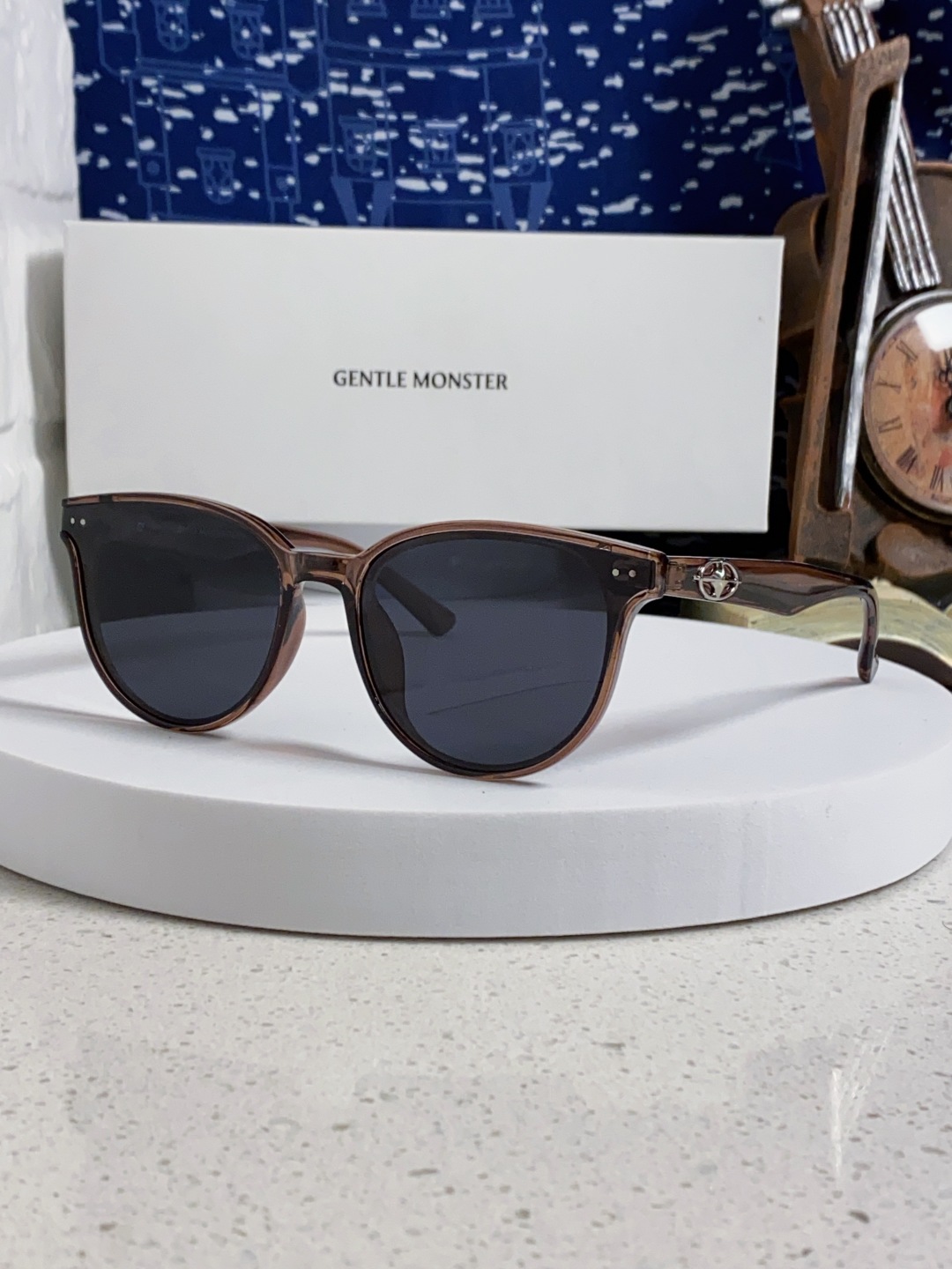 Gentle Moster(GM) 2025新款圆框墨镜女式高端太阳镜防晒防紫外线 唐艺昕同款 型号：T