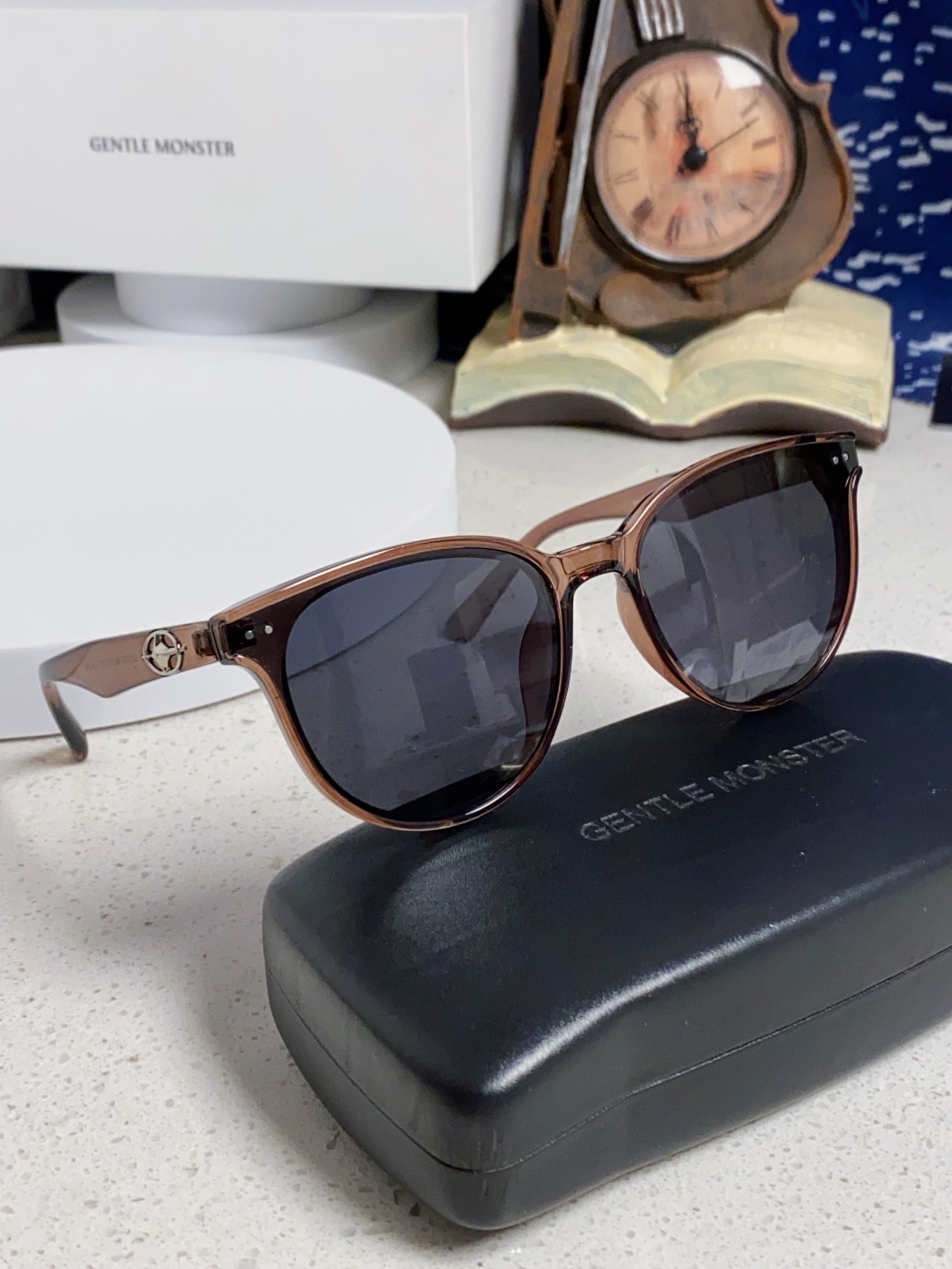 Gentle Moster(GM) 2025新款圆框墨镜女式高端太阳镜防晒防紫外线 唐艺昕同款 型号：T