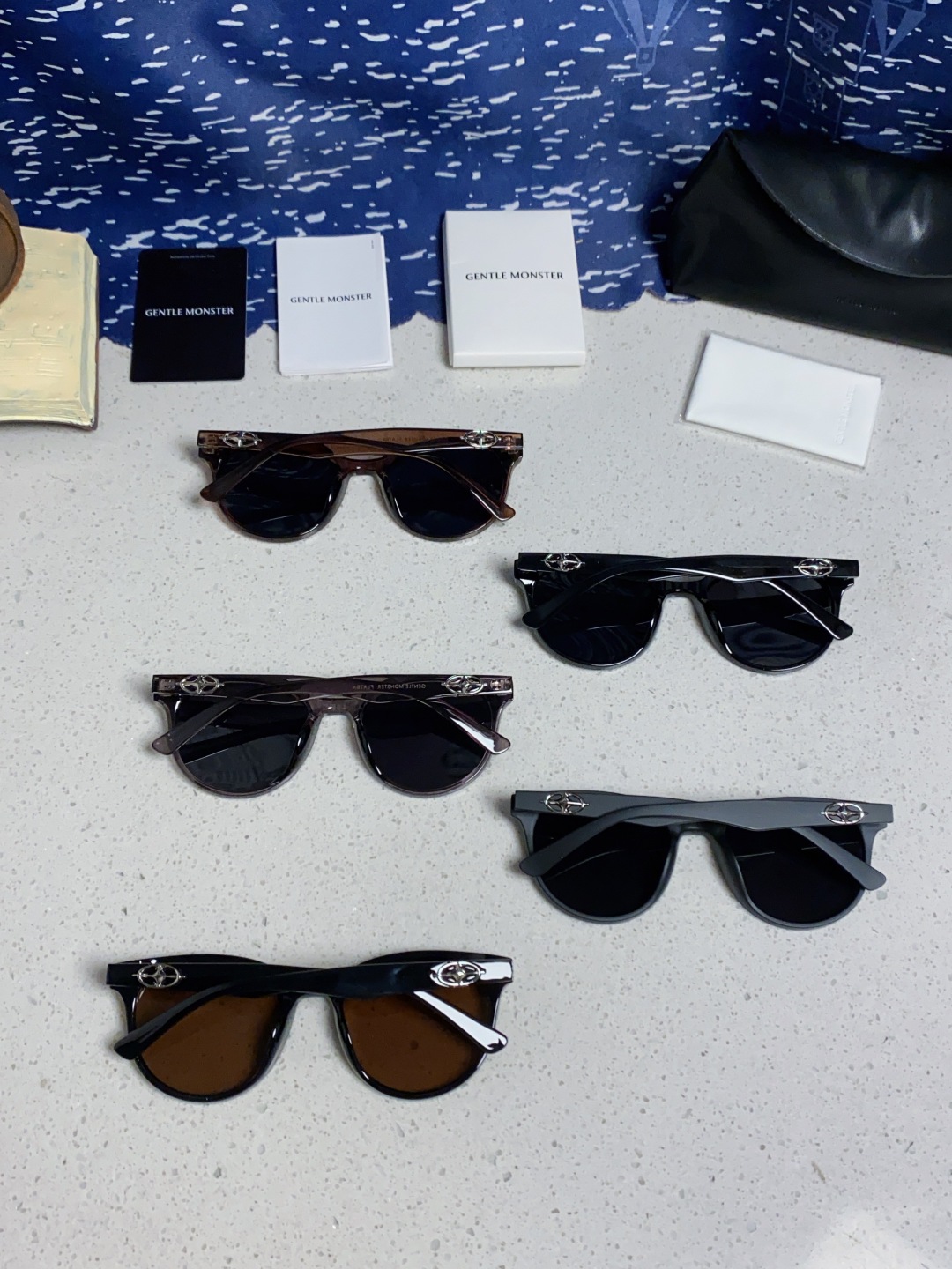 Gentle Moster(GM) 2025新款圆框墨镜女式高端太阳镜防晒防紫外线 唐艺昕同款 型号：T