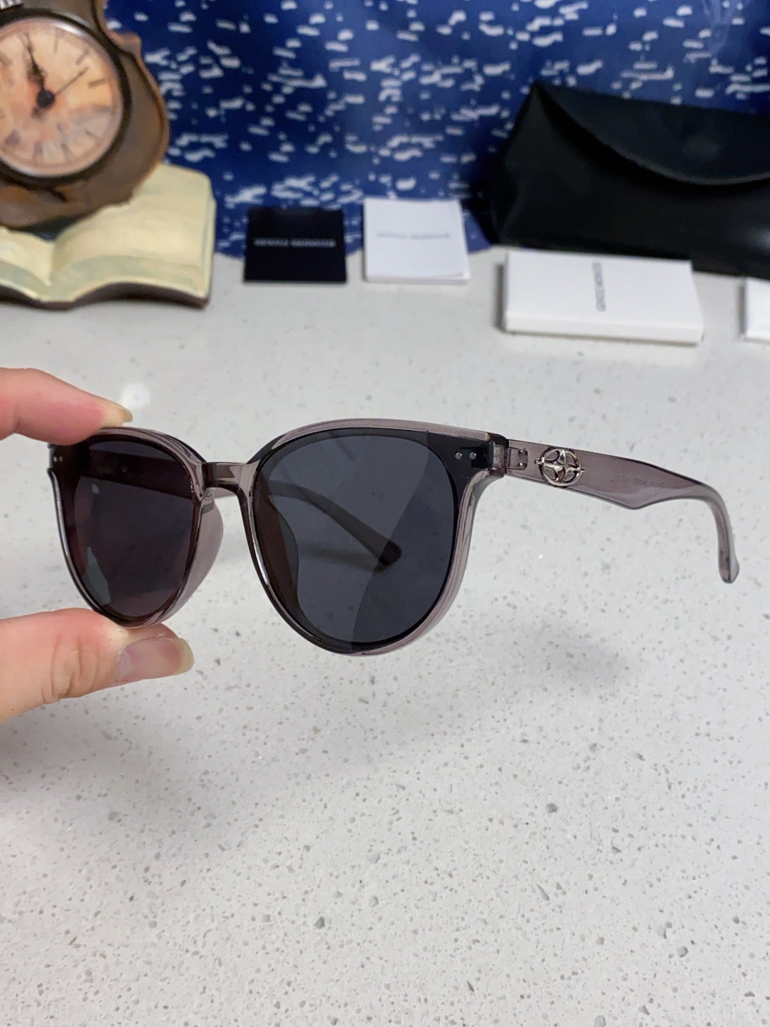 Gentle Moster(GM) 2025新款圆框墨镜女式高端太阳镜防晒防紫外线 唐艺昕同款 型号：T