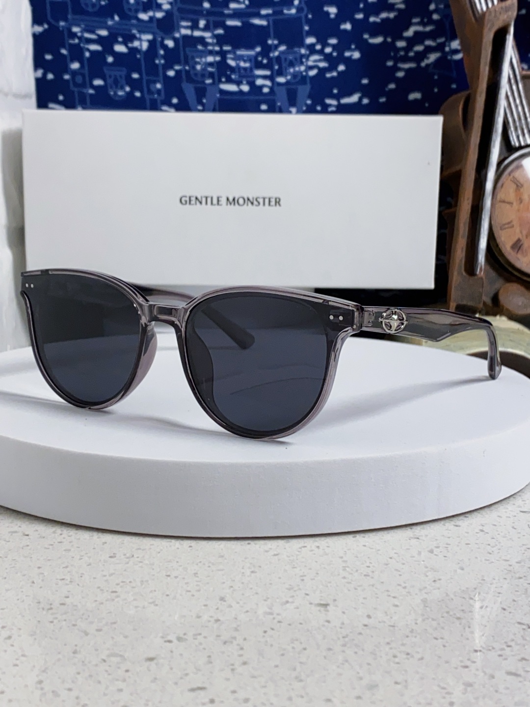 Gentle Moster(GM) 2025新款圆框墨镜女式高端太阳镜防晒防紫外线 唐艺昕同款 型号：T