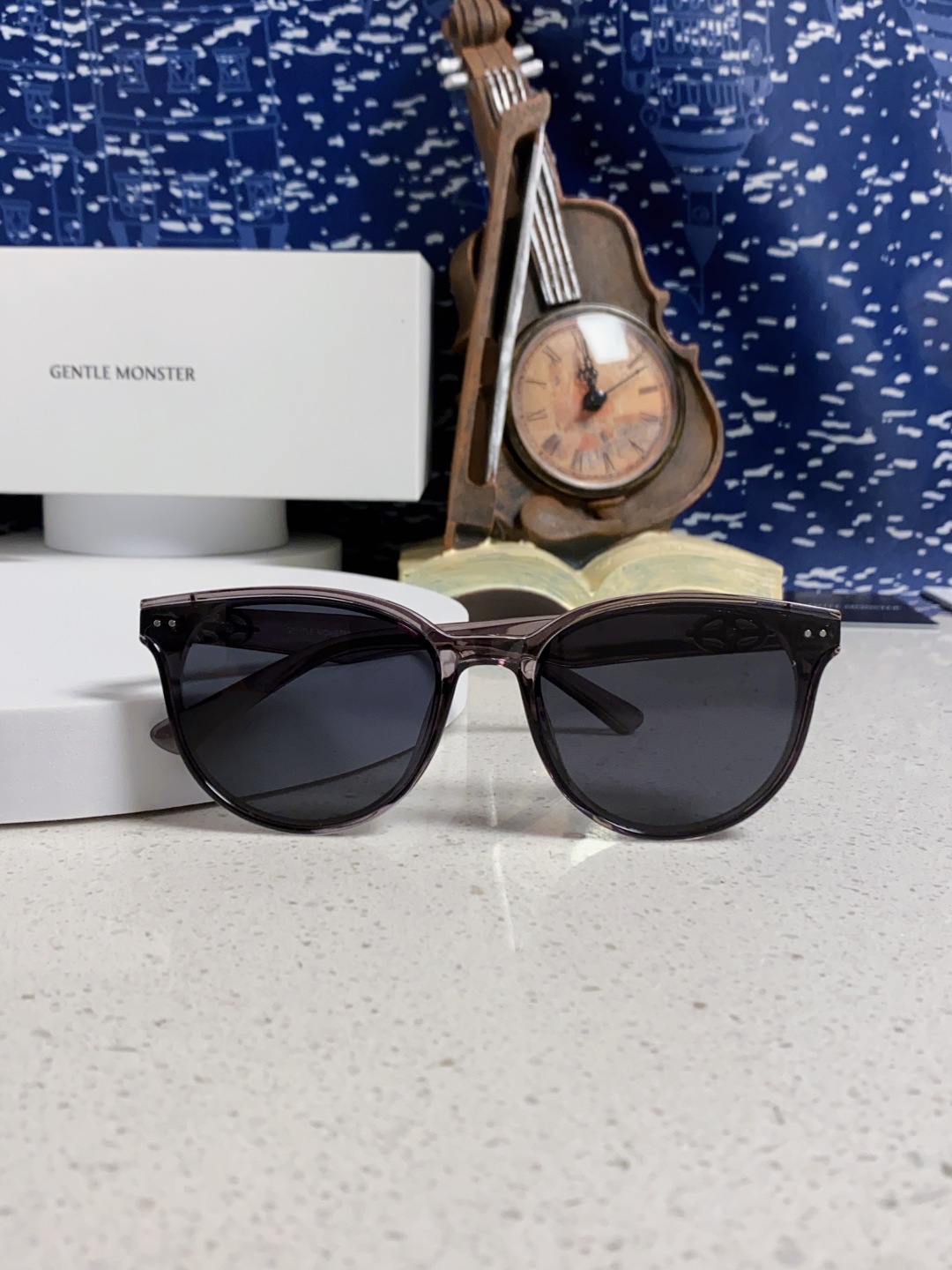 Gentle Moster(GM) 2025新款圆框墨镜女式高端太阳镜防晒防紫外线 唐艺昕同款 型号：T