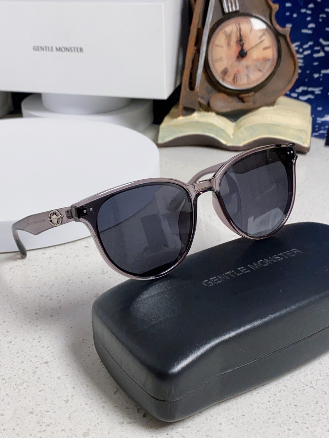 Gentle Moster(GM) 2025新款圆框墨镜女式高端太阳镜防晒防紫外线 唐艺昕同款 型号：T