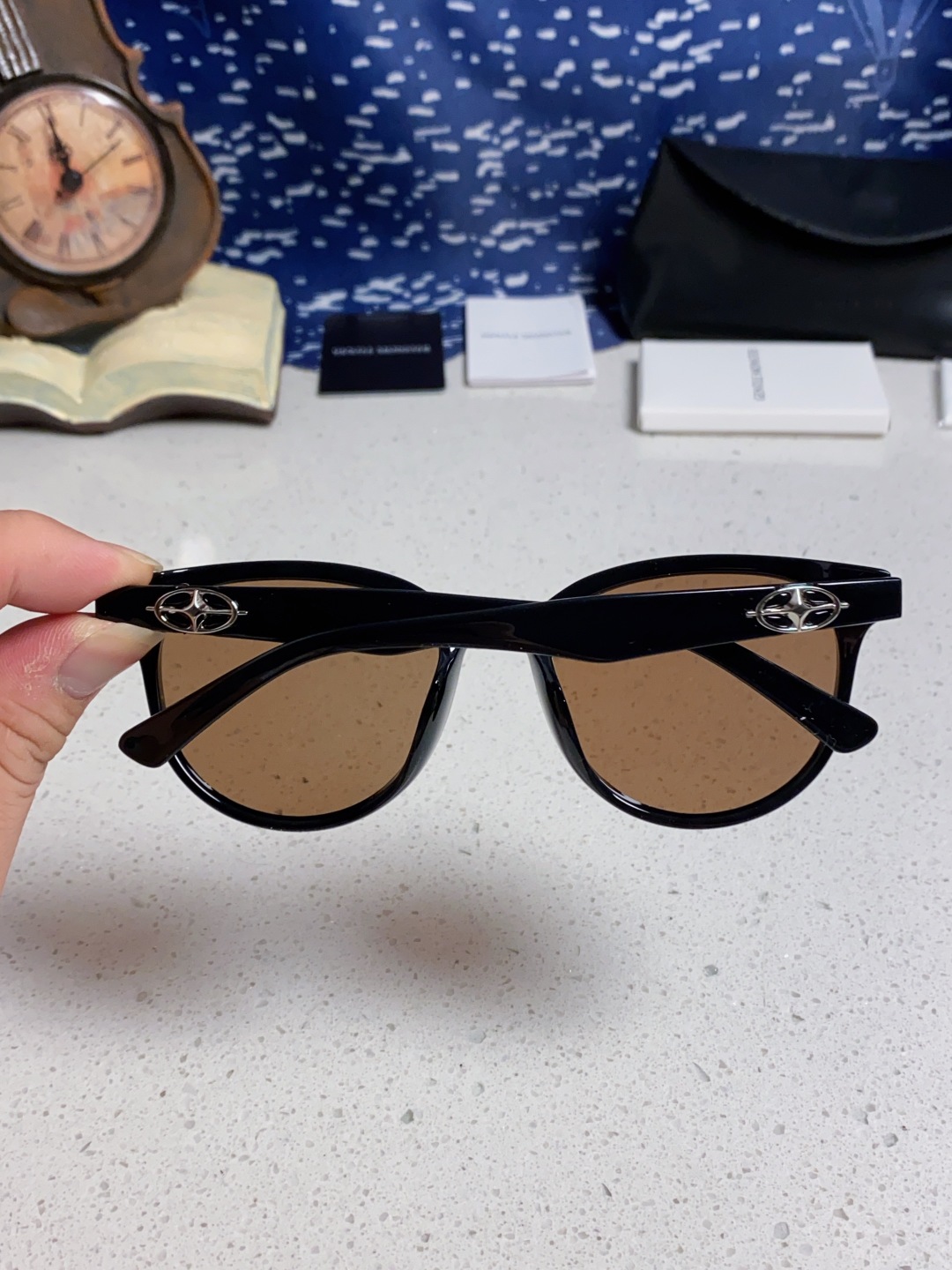 Gentle Moster(GM) 2025新款圆框墨镜女式高端太阳镜防晒防紫外线 唐艺昕同款 型号：T