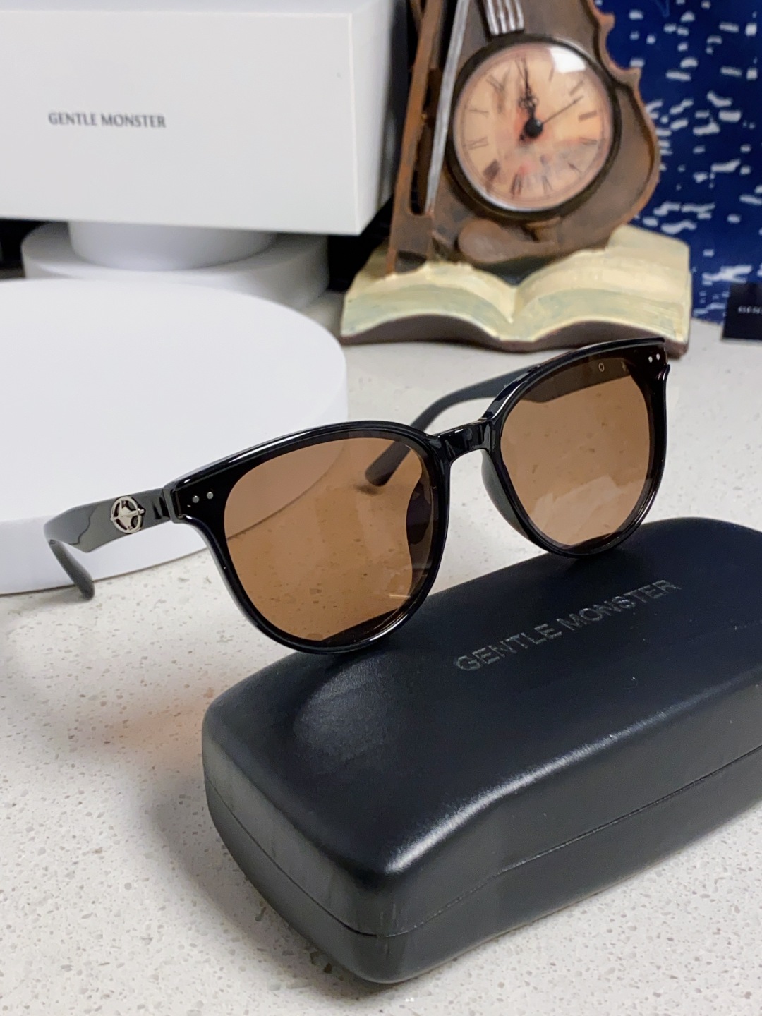 Gentle Moster(GM) 2025新款圆框墨镜女式高端太阳镜防晒防紫外线 唐艺昕同款 型号：T