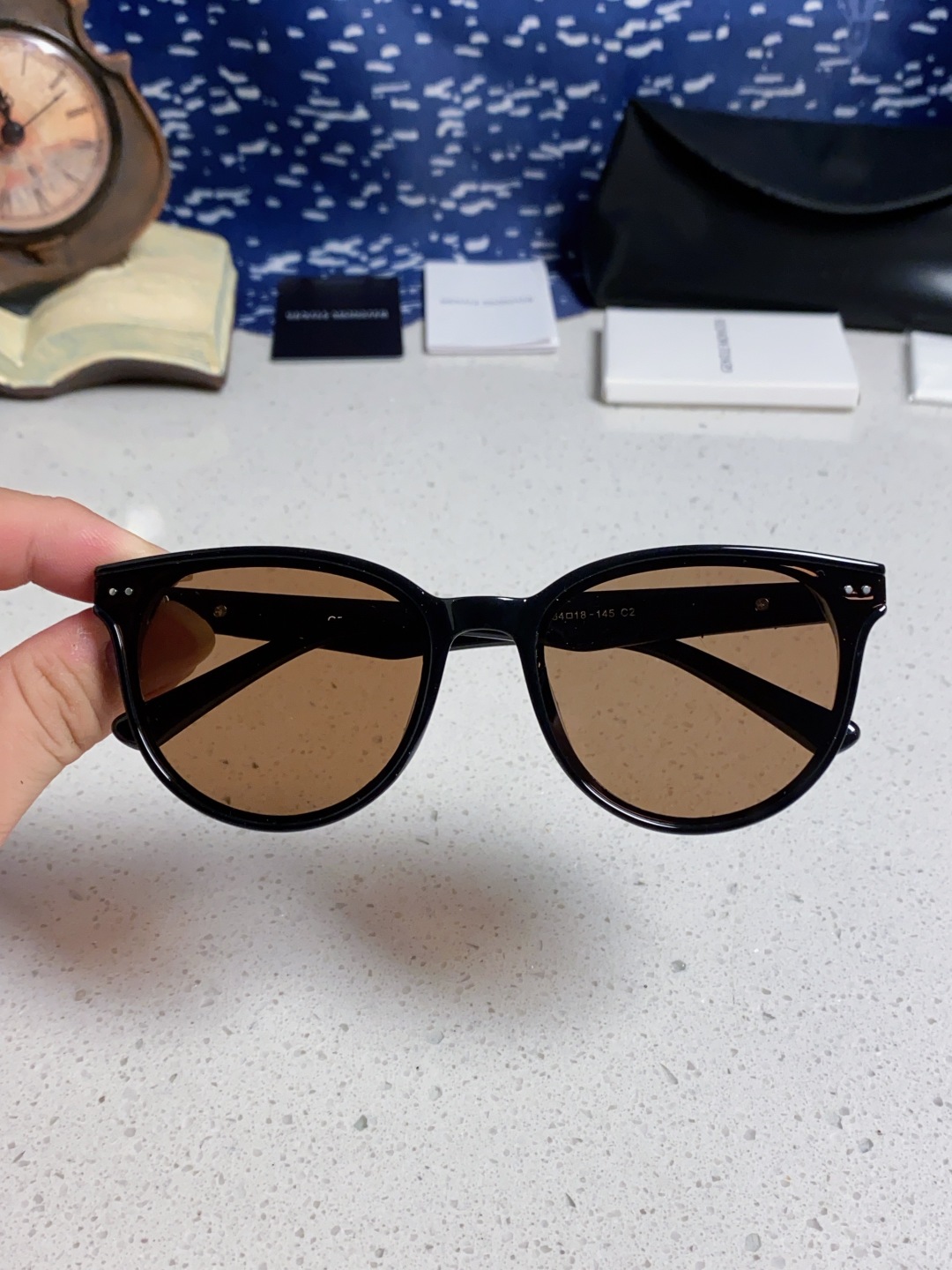 Gentle Moster(GM) 2025新款圆框墨镜女式高端太阳镜防晒防紫外线 唐艺昕同款 型号：T