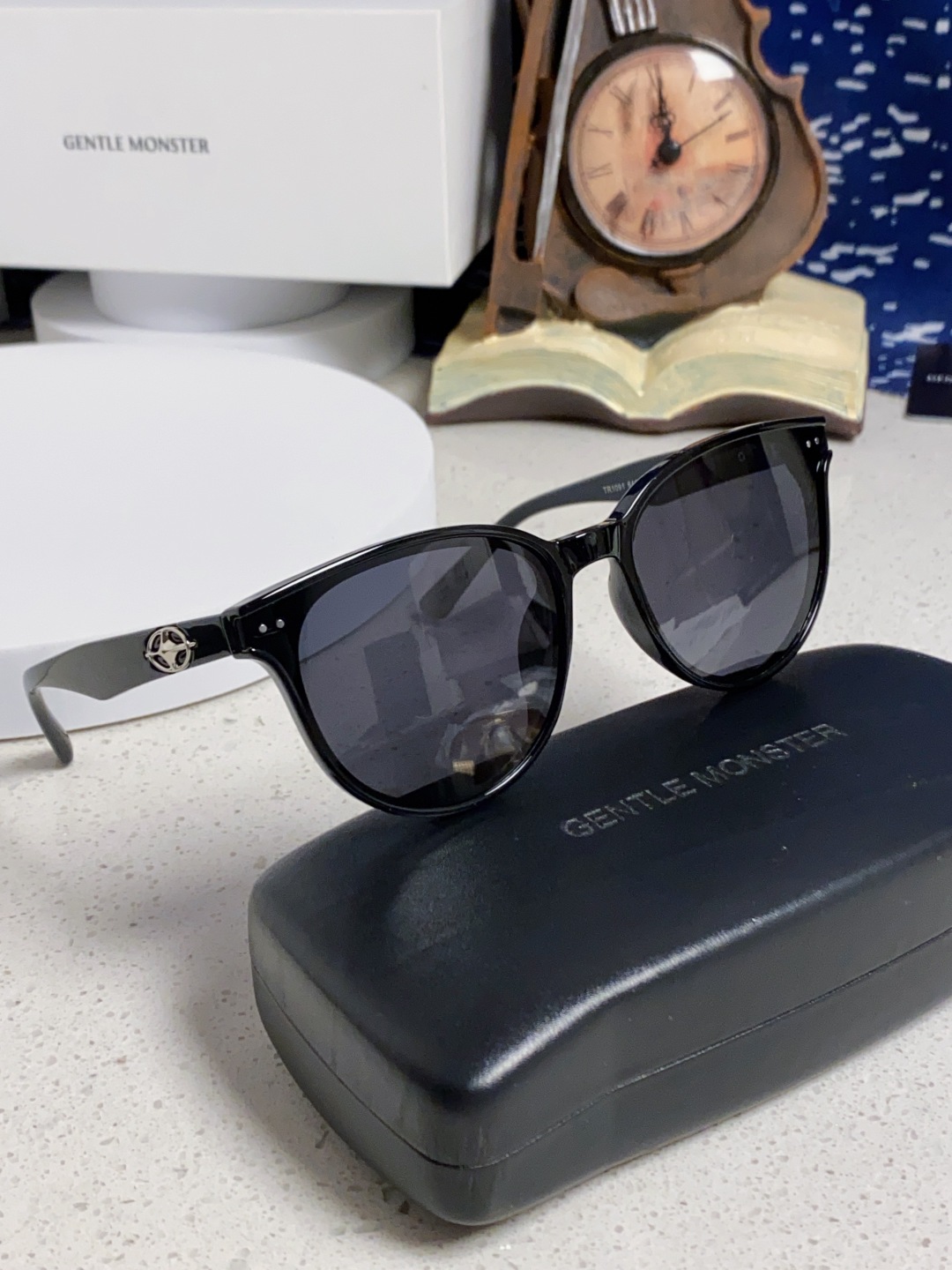 Gentle Moster(GM) 2025新款圆框墨镜女式高端太阳镜防晒防紫外线 唐艺昕同款 型号：T