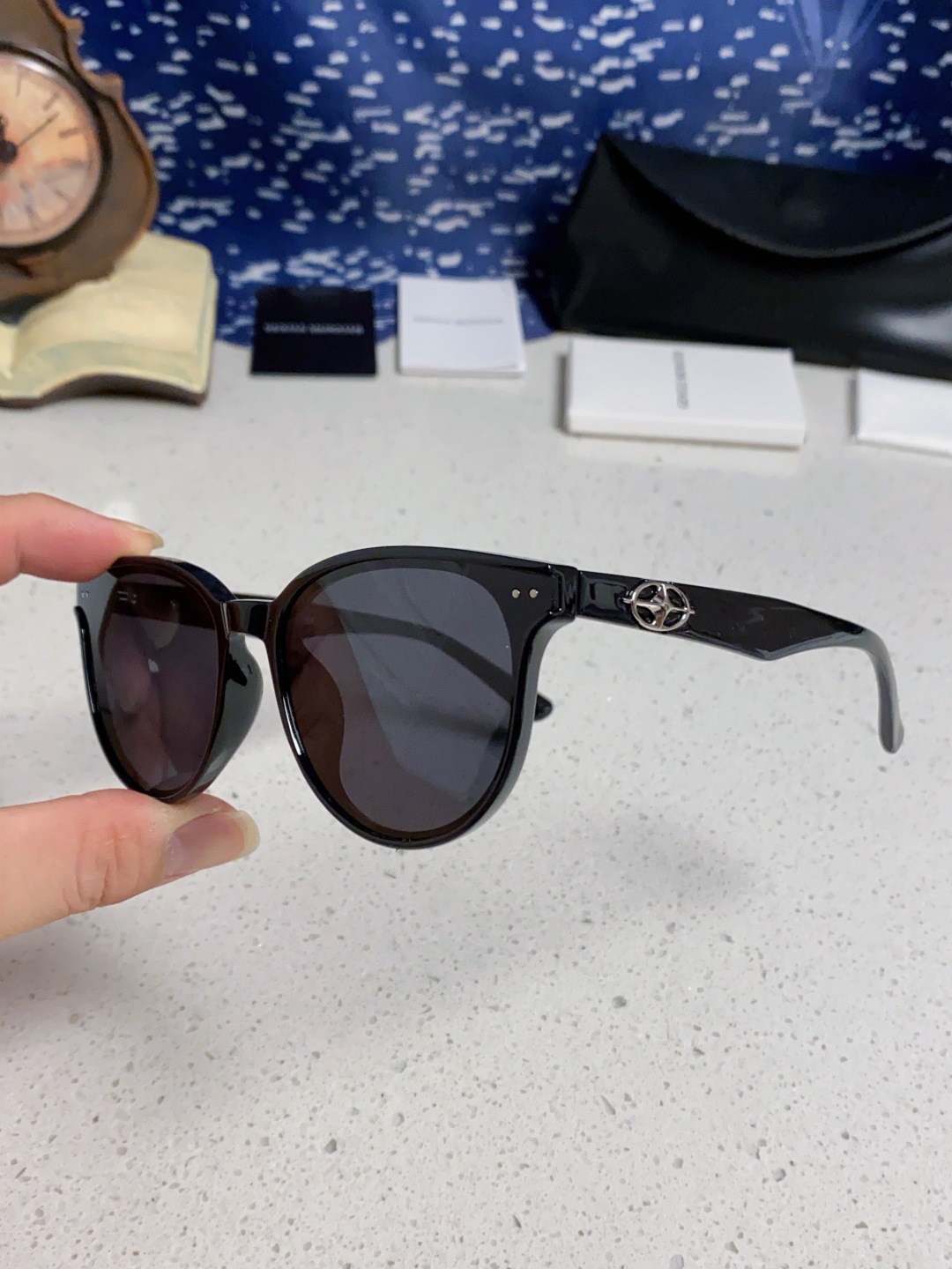 Gentle Moster(GM) 2025新款圆框墨镜女式高端太阳镜防晒防紫外线 唐艺昕同款 型号：T