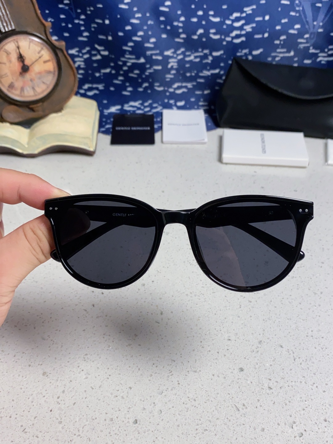 Gentle Moster(GM) 2025新款圆框墨镜女式高端太阳镜防晒防紫外线 唐艺昕同款 型号：T