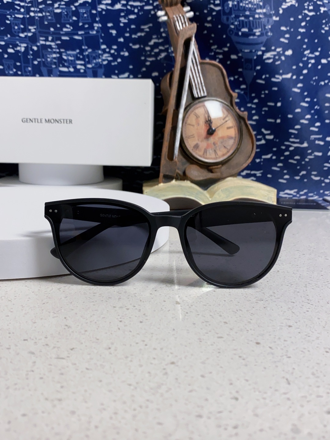 Gentle Moster(GM) 2025新款圆框墨镜女式高端太阳镜防晒防紫外线 唐艺昕同款 型号：T