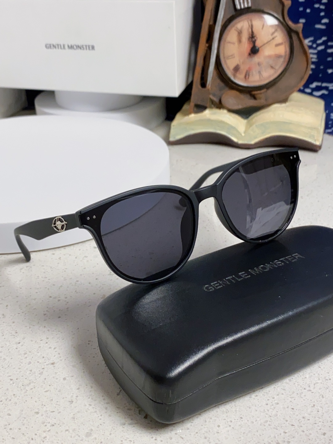 Gentle Moster(GM) 2025新款圆框墨镜女式高端太阳镜防晒防紫外线 唐艺昕同款 型号：T