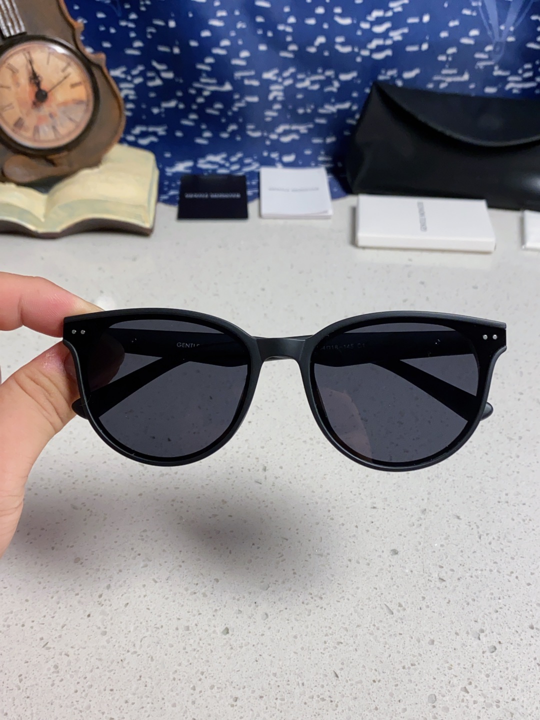 Gentle Moster(GM) 2025新款圆框墨镜女式高端太阳镜防晒防紫外线 唐艺昕同款 型号：T