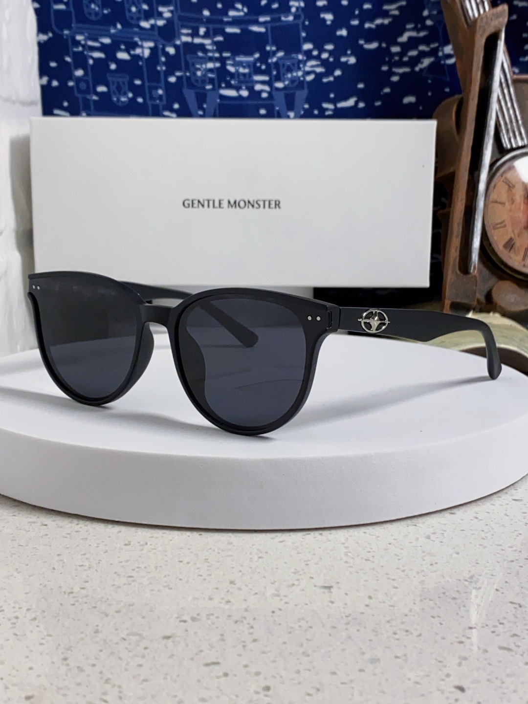 Gentle Moster(GM) 2025新款圆框墨镜女式高端太阳镜防晒防紫外线 唐艺昕同款 型号：T